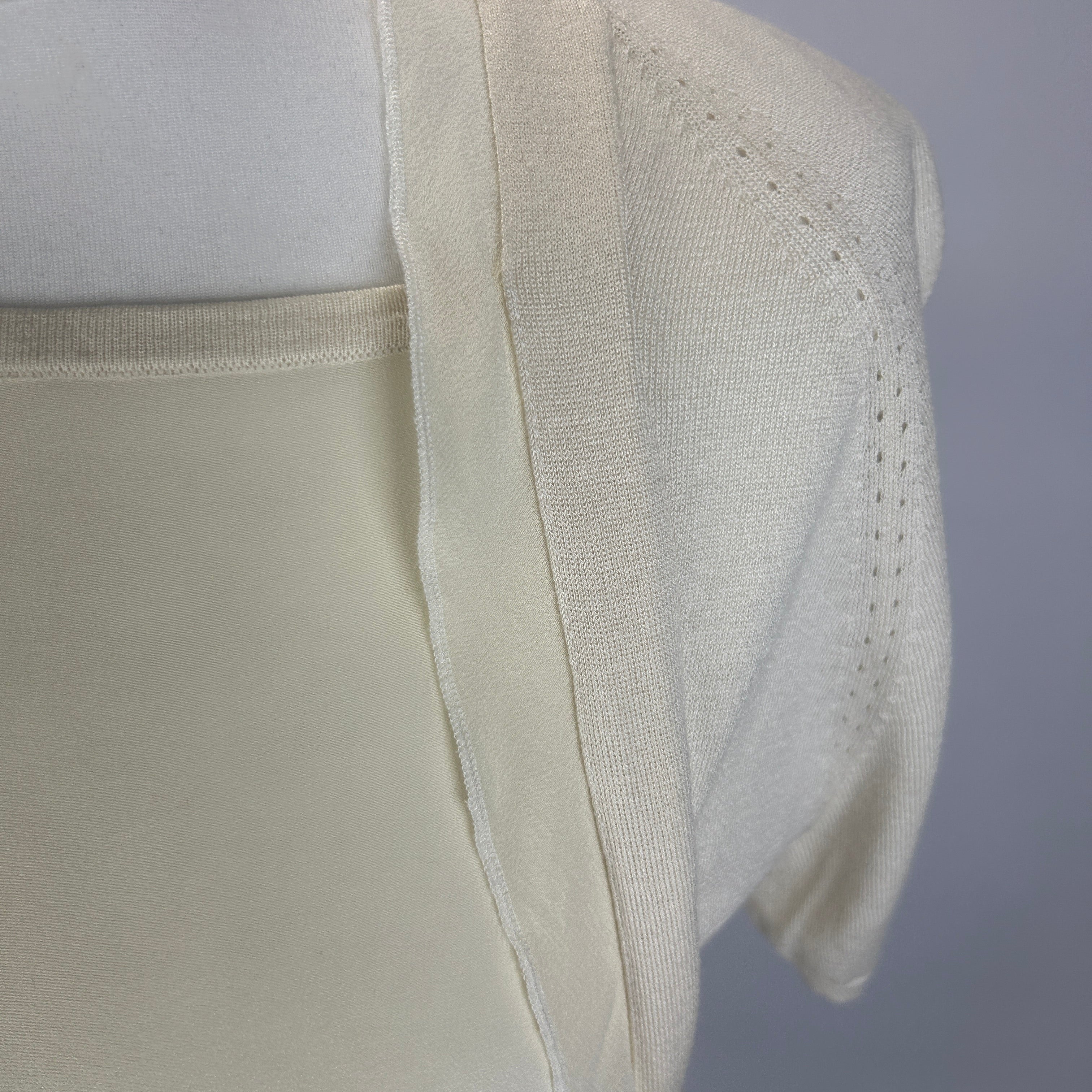 Joseph Cream Silk & Cotton Short Sleeve Top S