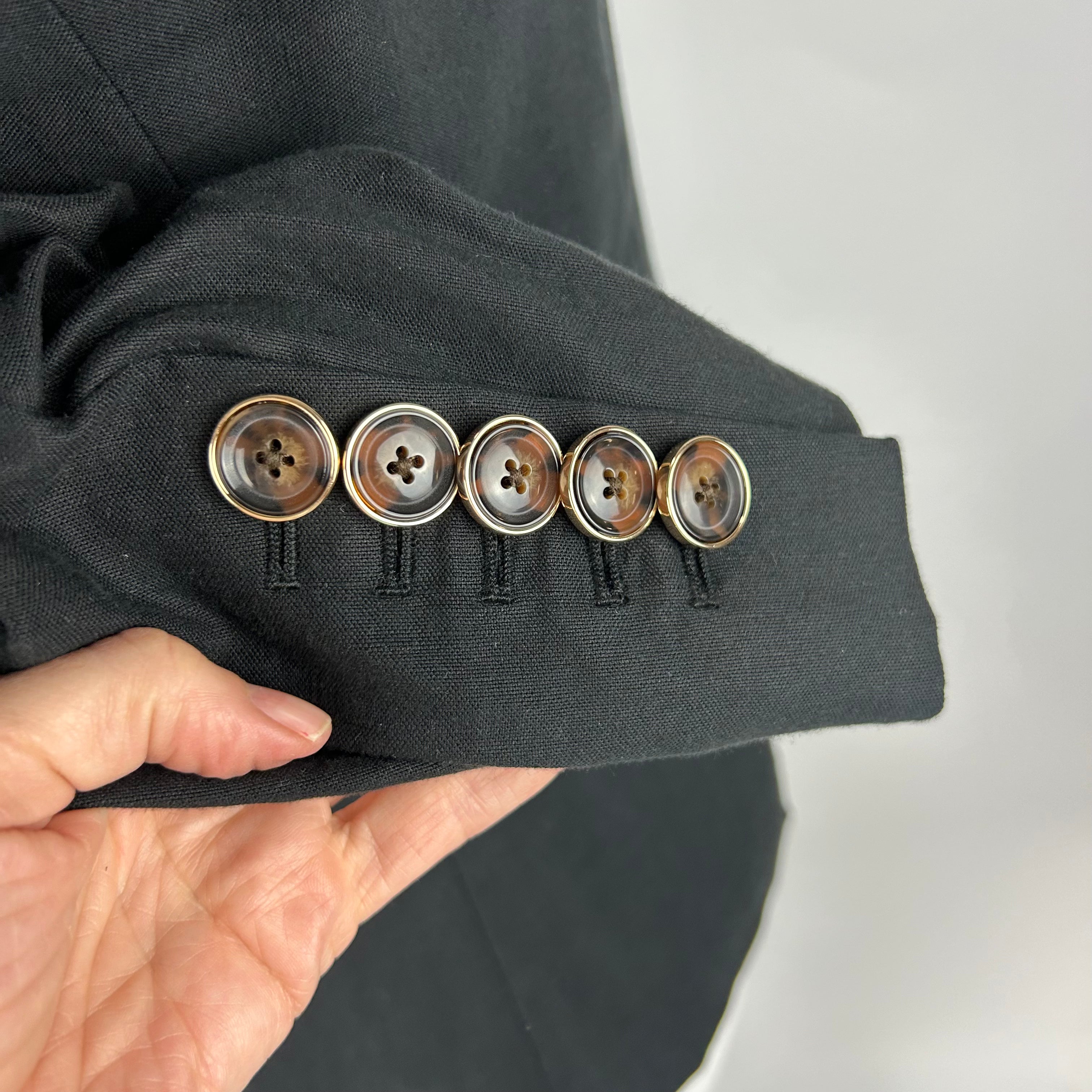 Veronica Beard Black Linen Mix Jacket S