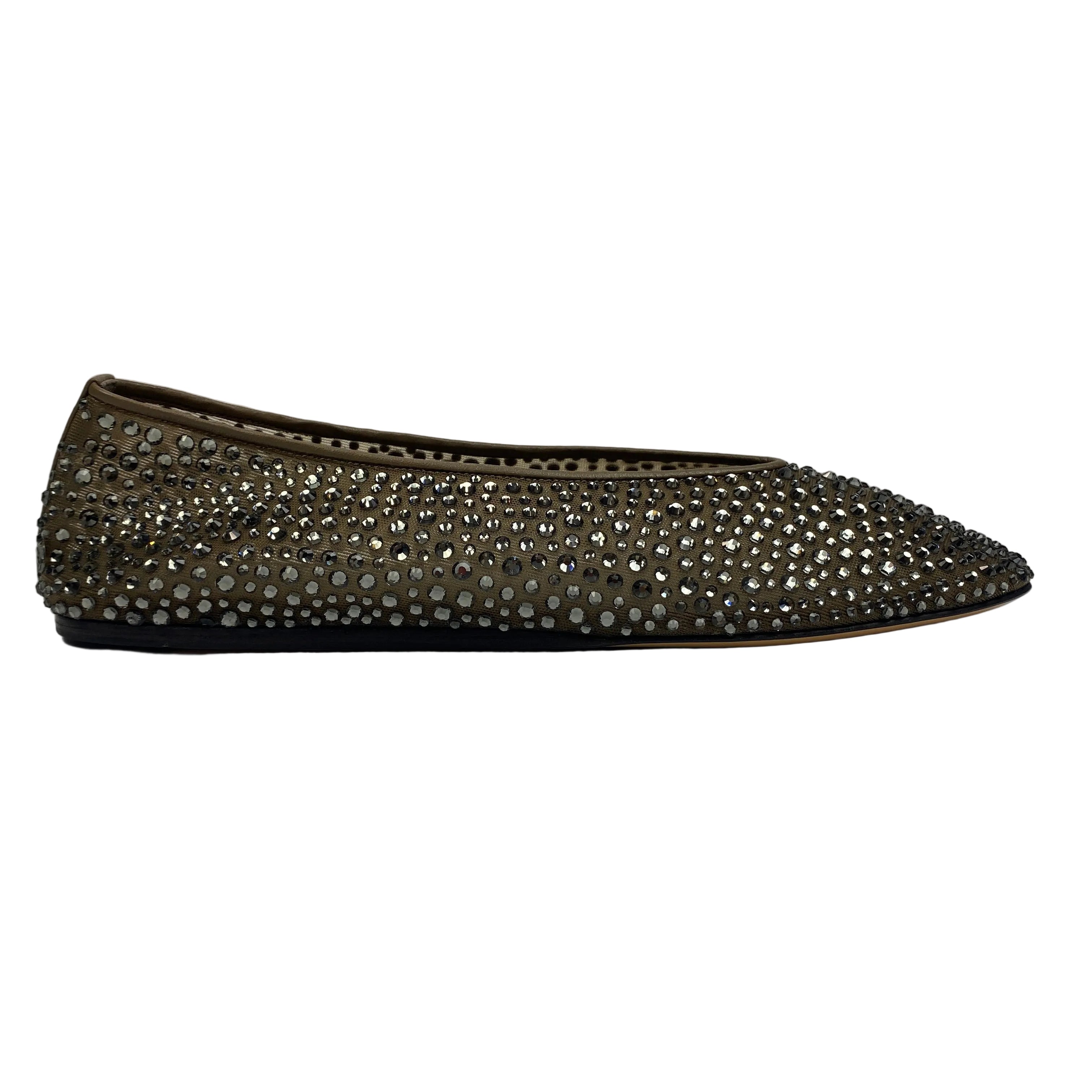 Le Monde Beryl New £625 Luna Mesh Crystal Slipper 38