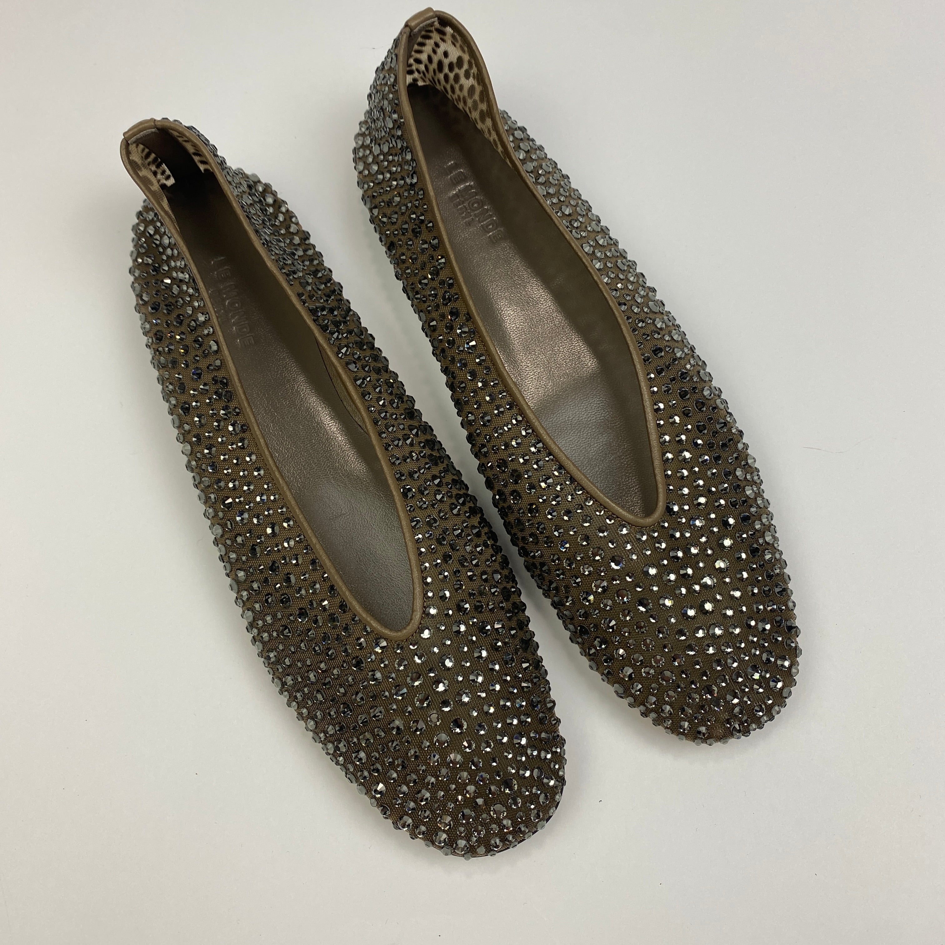 Le Monde Beryl New £625 Luna Mesh Crystal Slipper 38