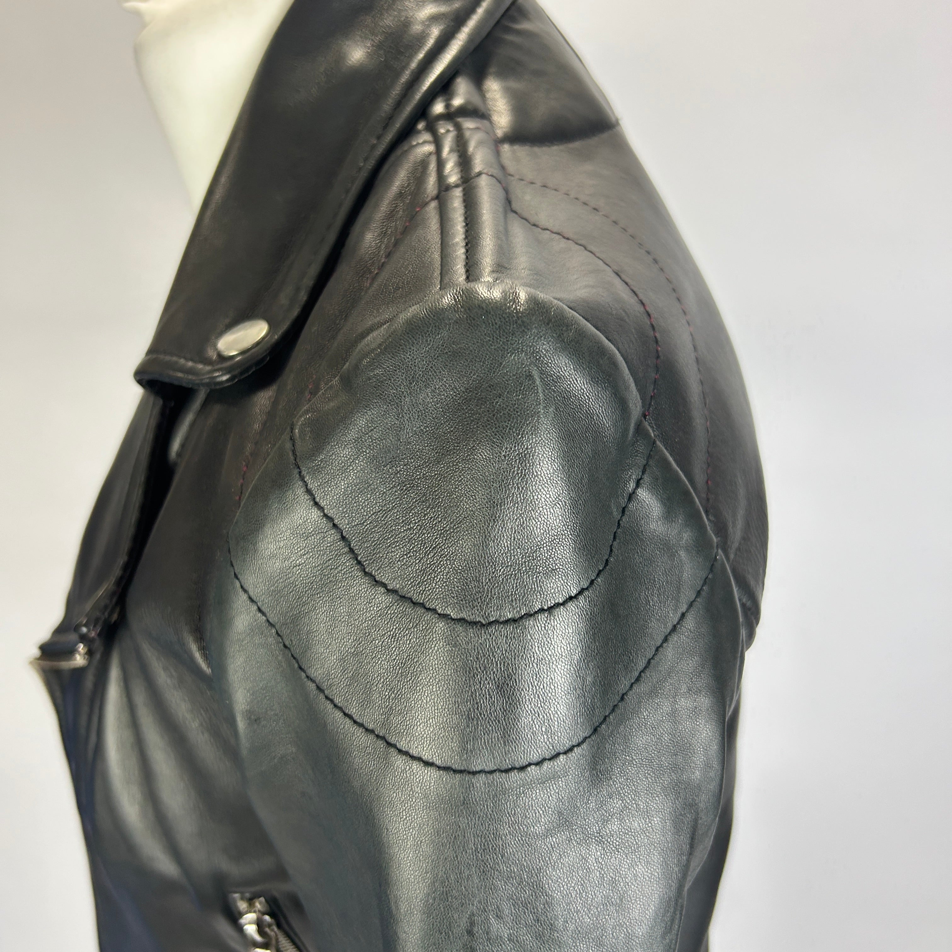 Ba&Sh Black Lambs Leather Biker Jacket XS