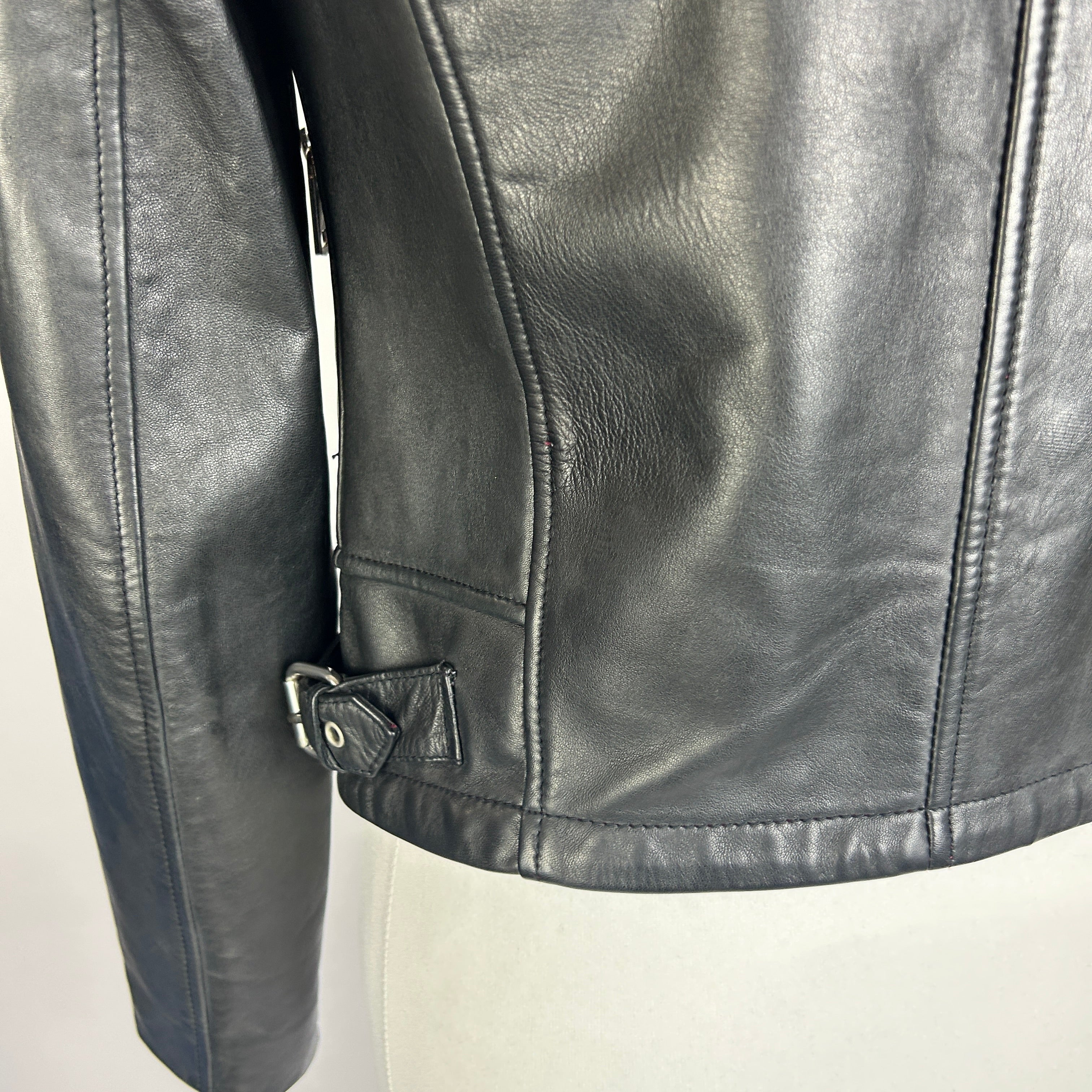 Ba&Sh Black Lambs Leather Biker Jacket XS