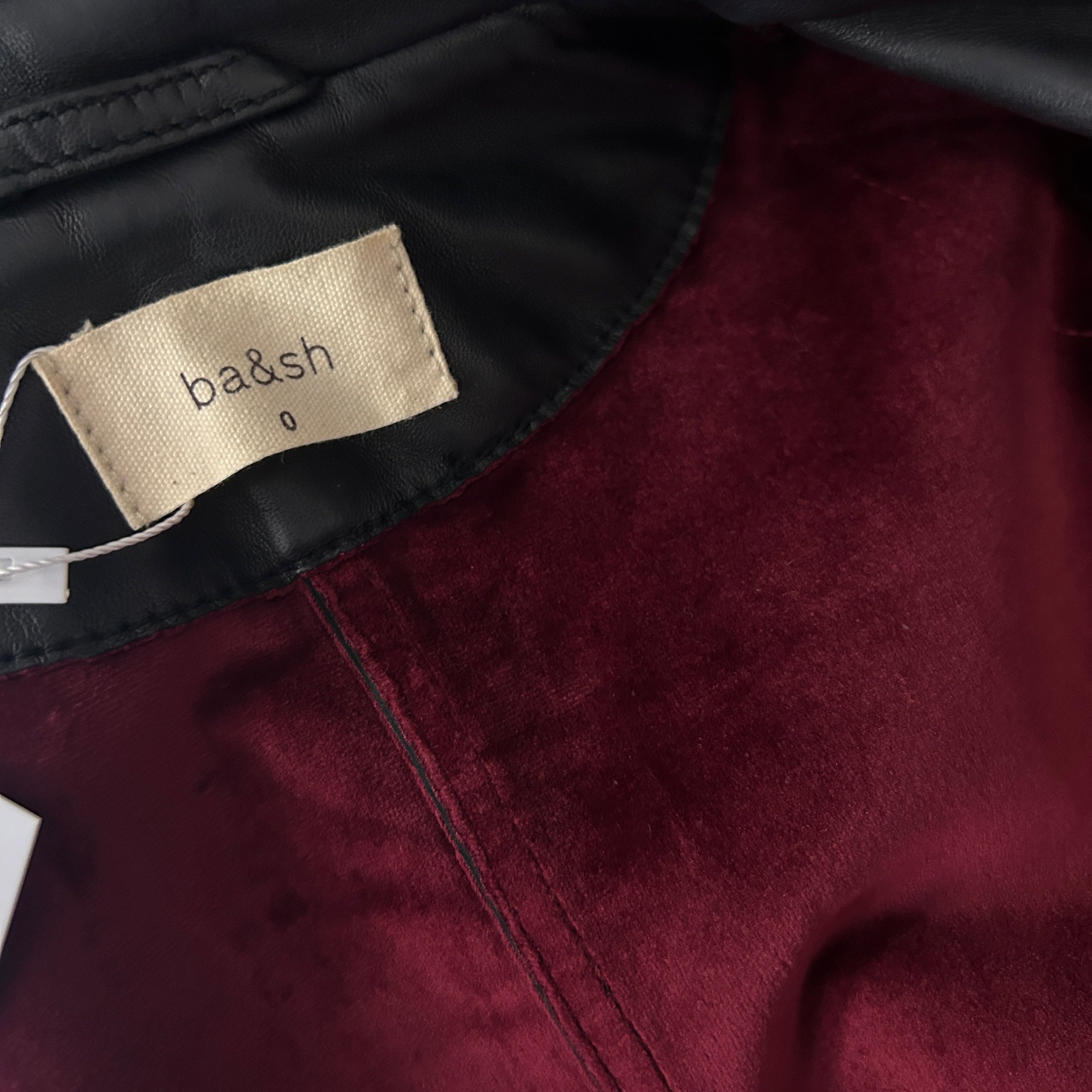 Ba&Sh Black Lambs Leather Biker Jacket XS