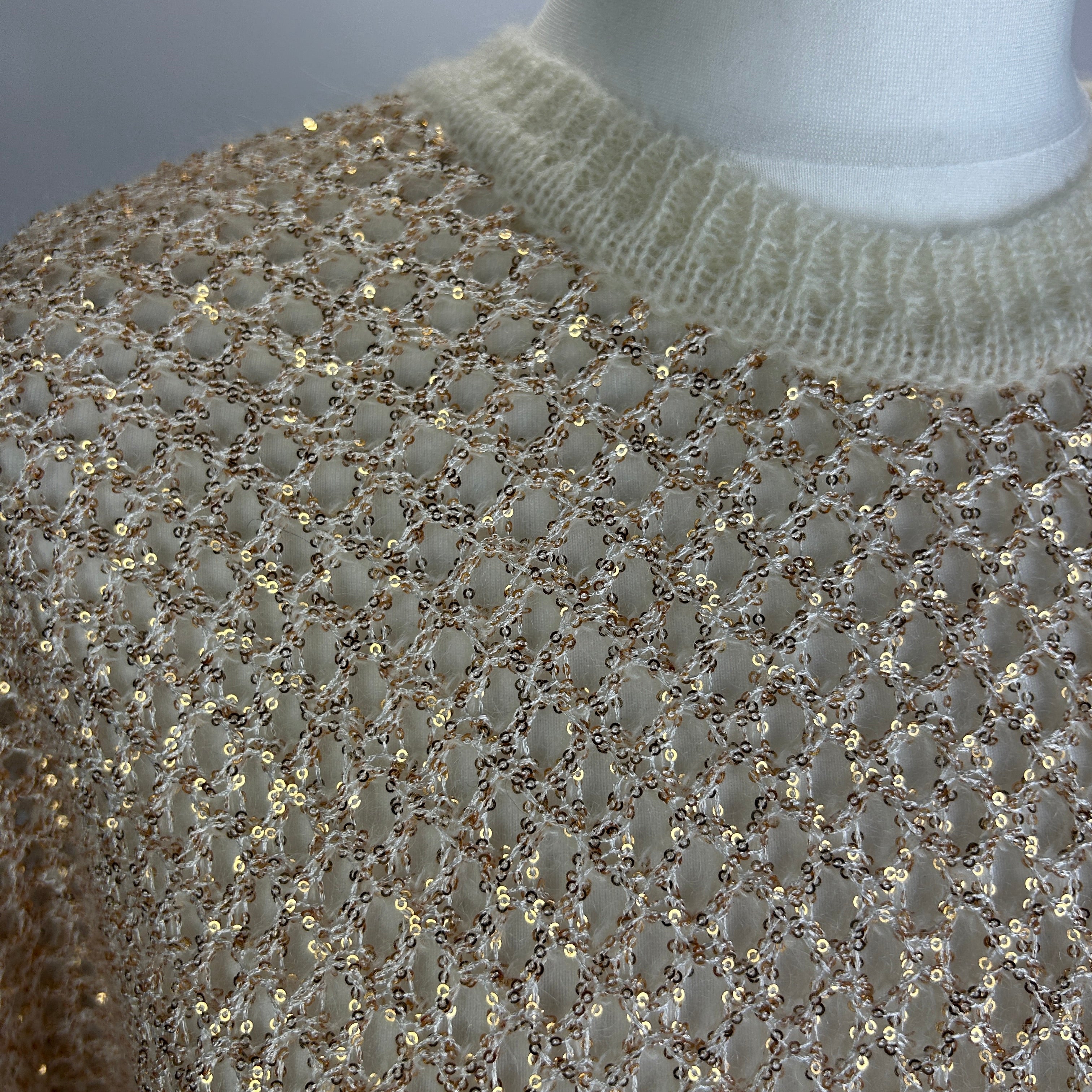 Ba&Sh New £230 Cream & Gold Nate Sweater S/M