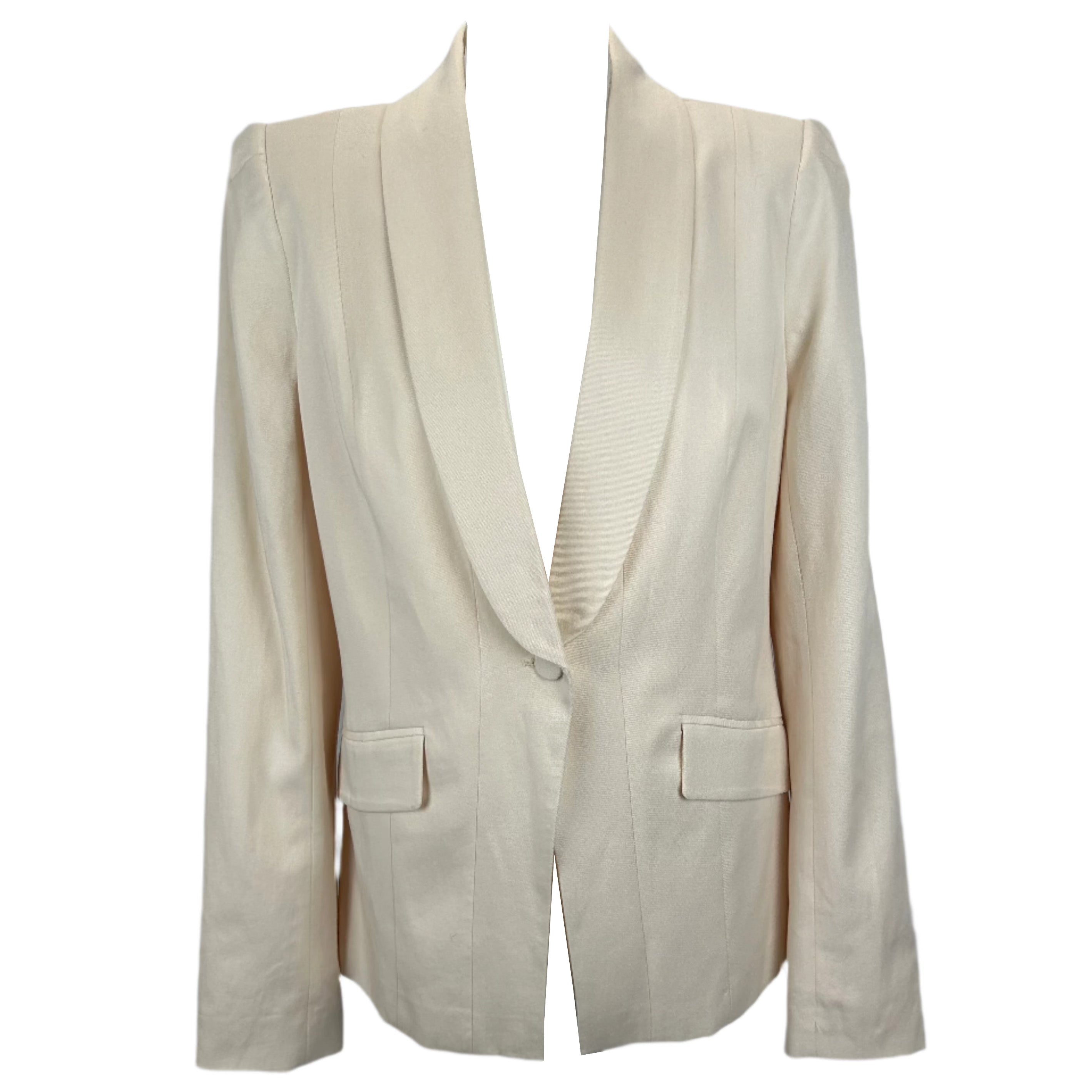 Paige New Cream Lyocell & Cotton Jacket XS
