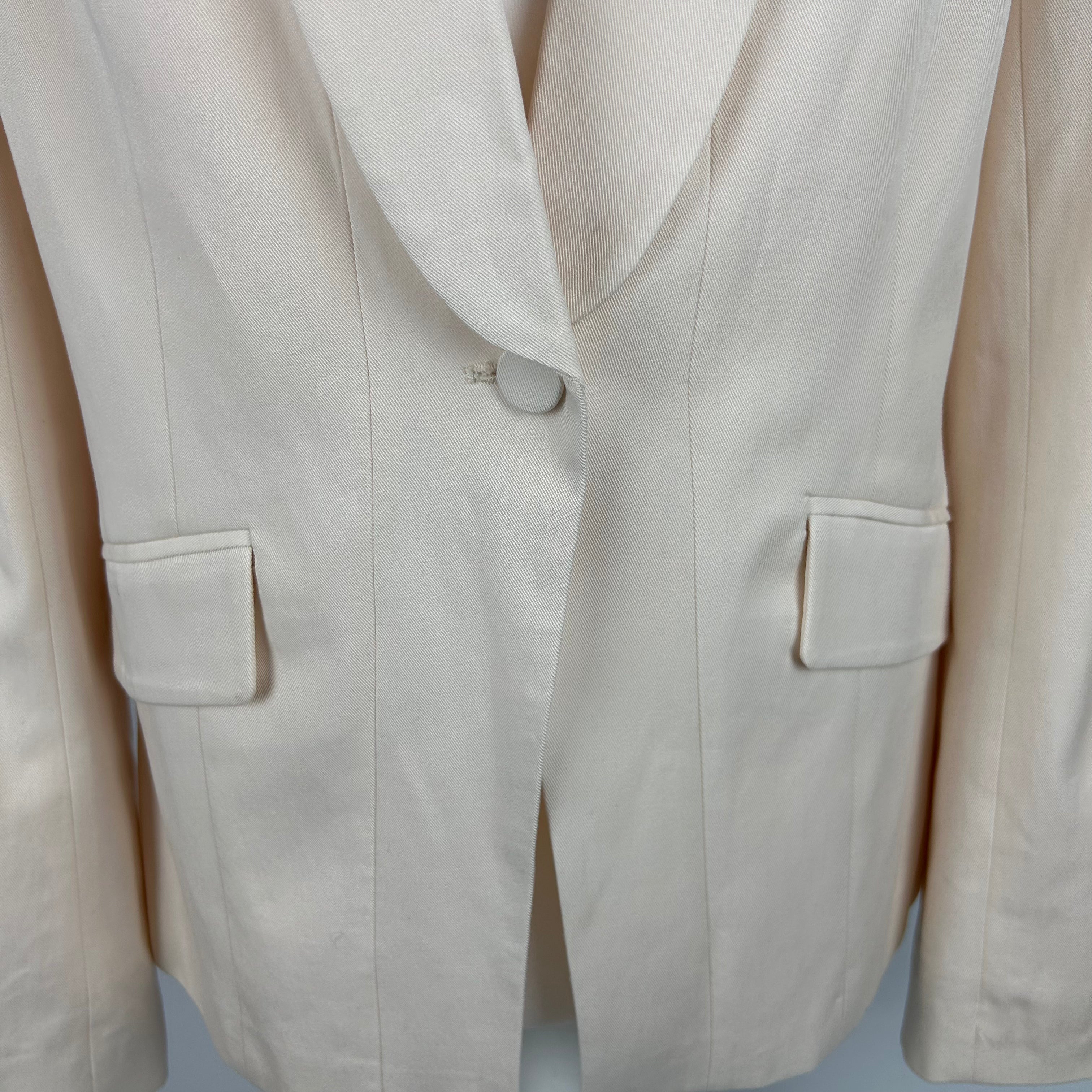 Paige New Cream Lyocell & Cotton Jacket XS