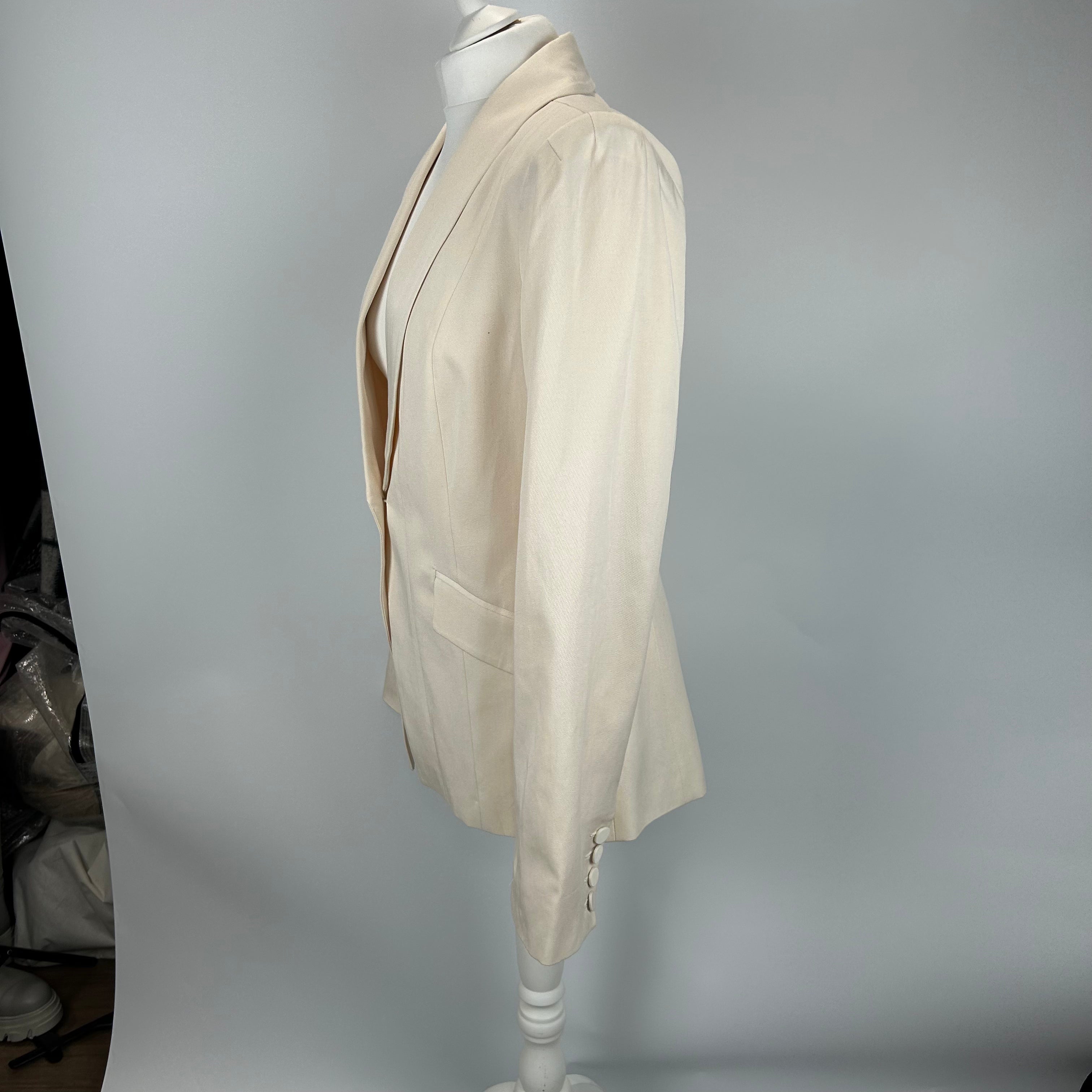 Paige New Cream Lyocell & Cotton Jacket XS