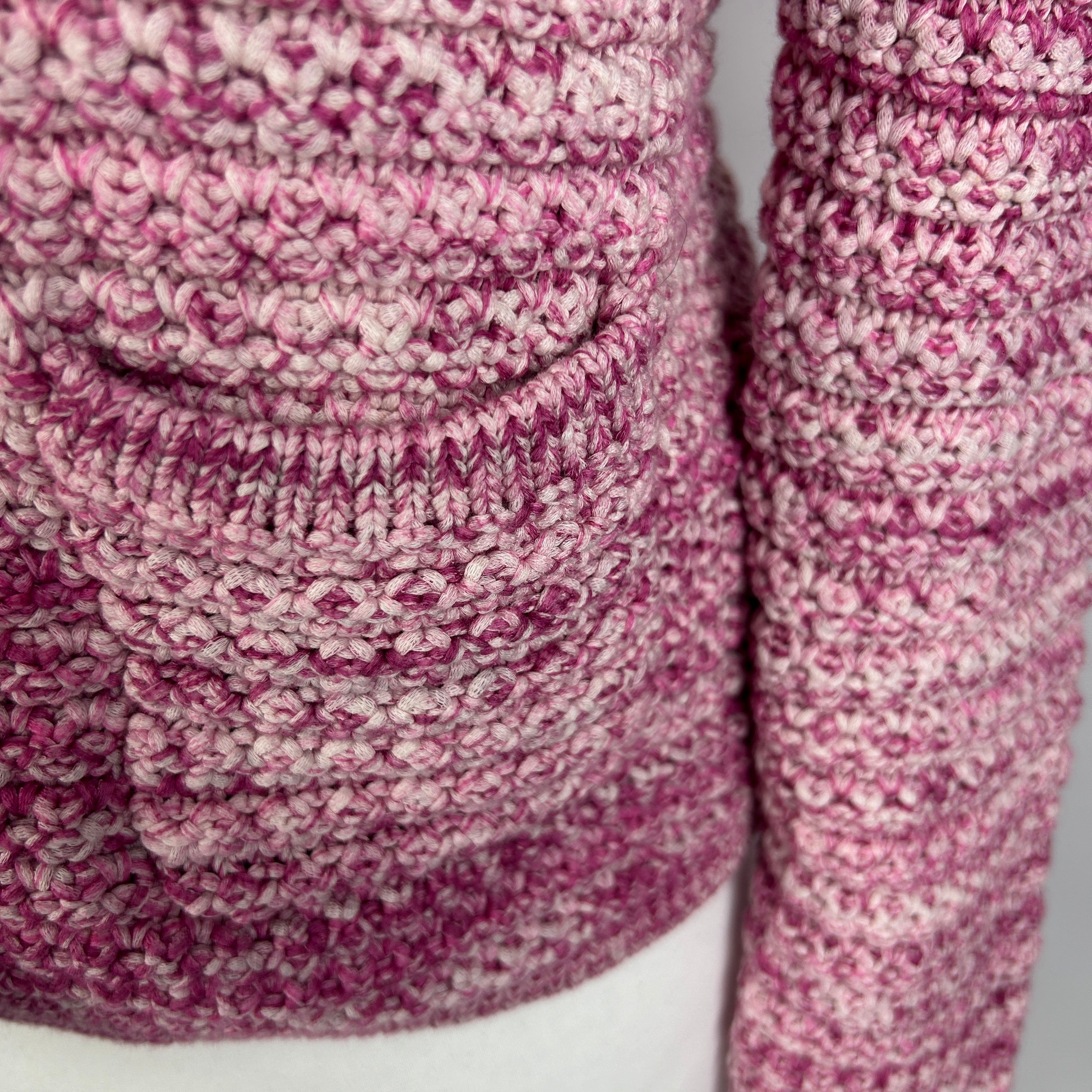 Ba&Sh Raspberry Pink Chunky Knit Crop Jacket S