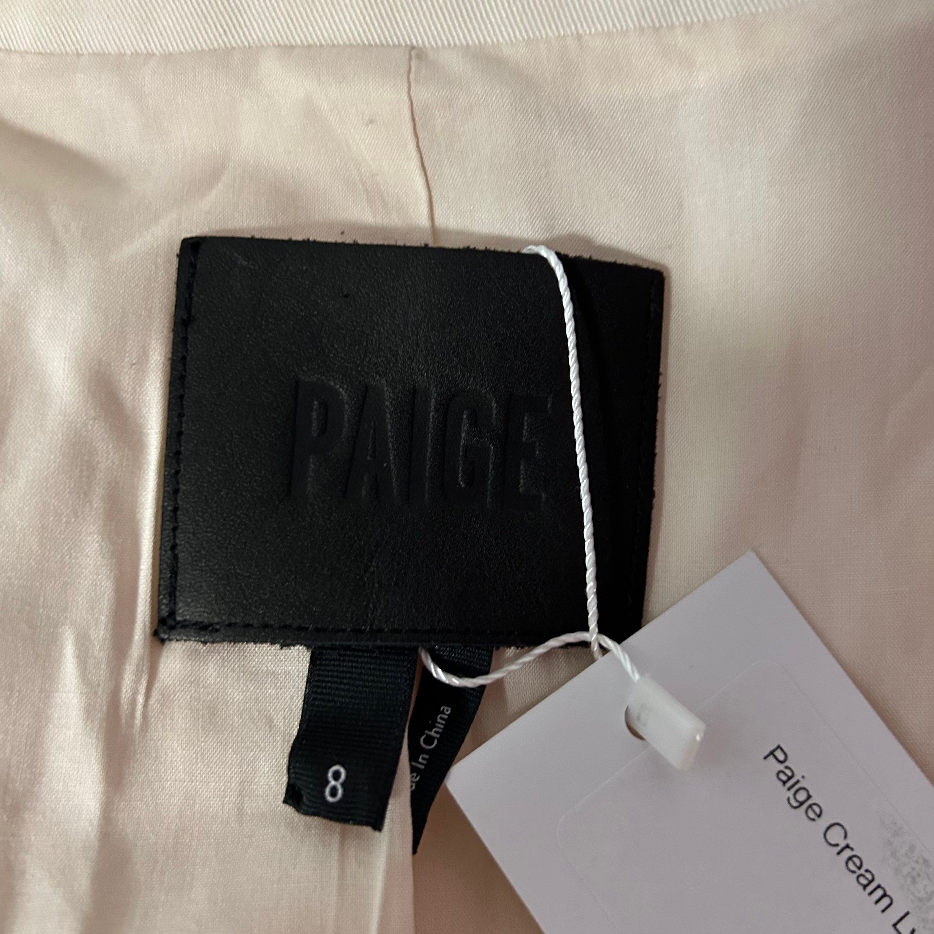 Paige New Cream Lyocell & Cotton Jacket XS