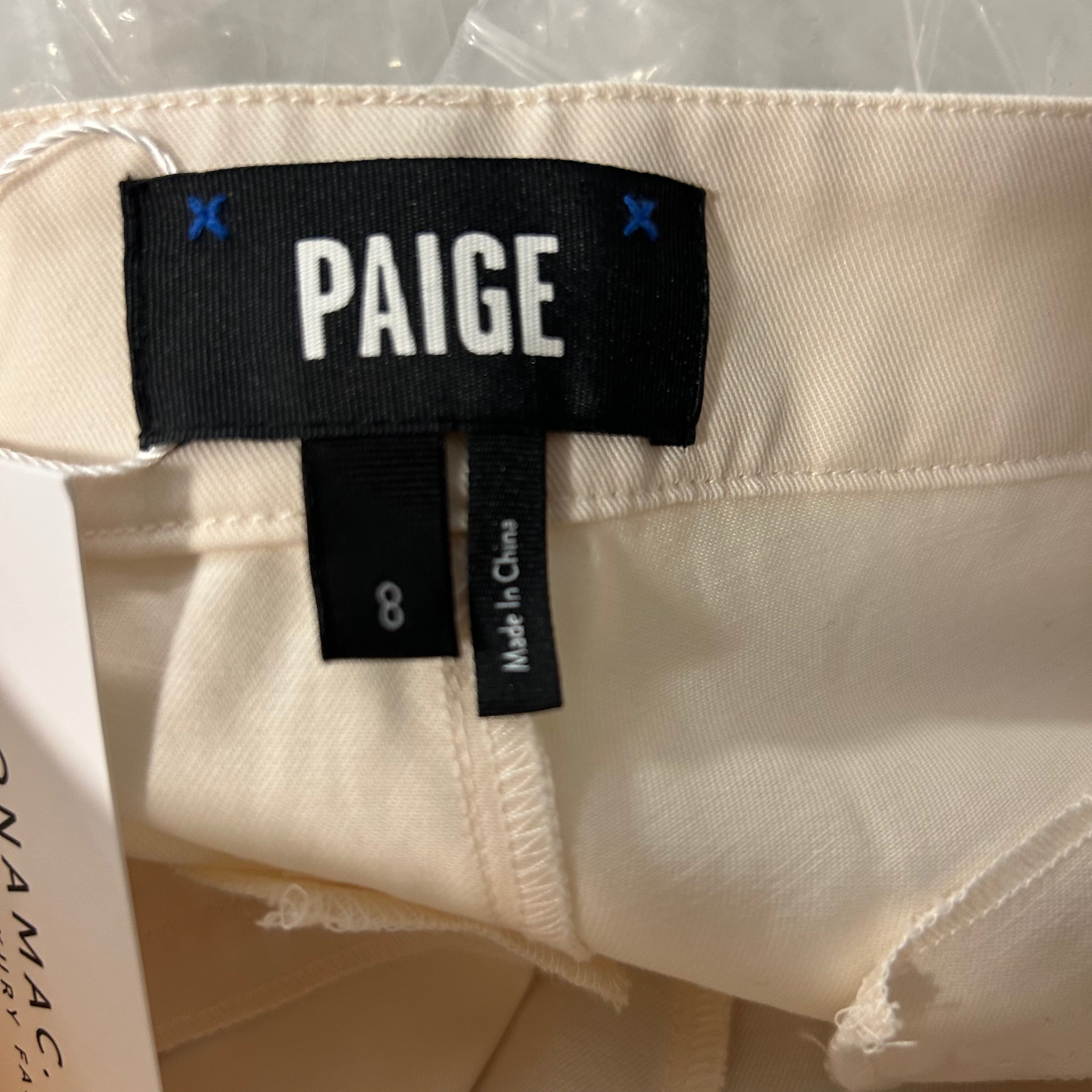Paige £465 Cream Tencel & Cotton Pleat Front Merano Trousers XS