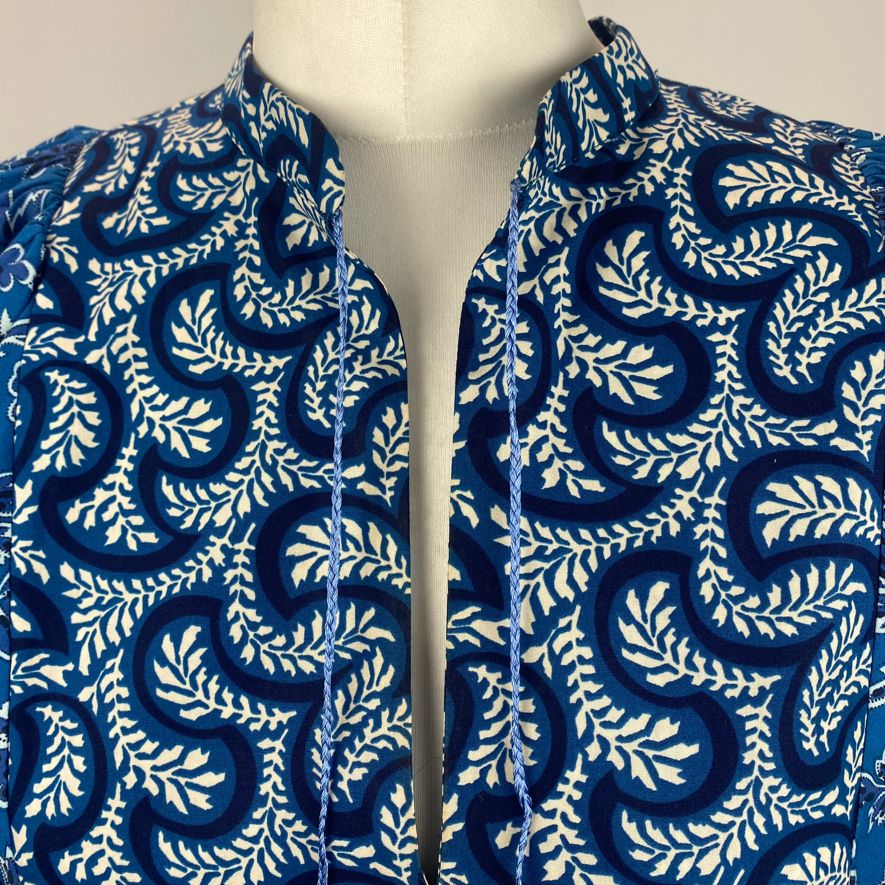 Weekend Max Mara Indigo & Navy Floral Print Cotton Tunic Dress L