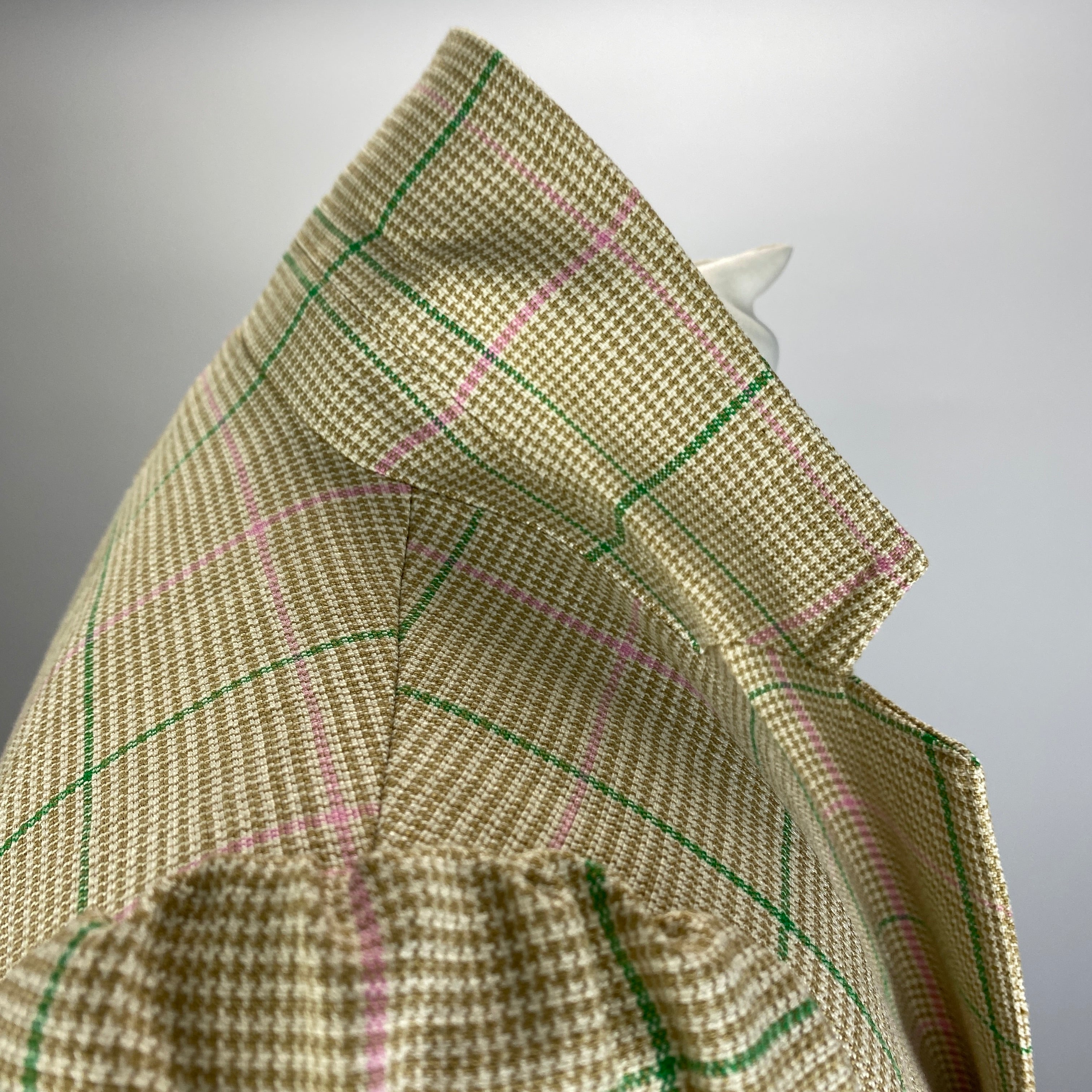 Me&Em £375 Beige & Green Check Crop Blazer XS