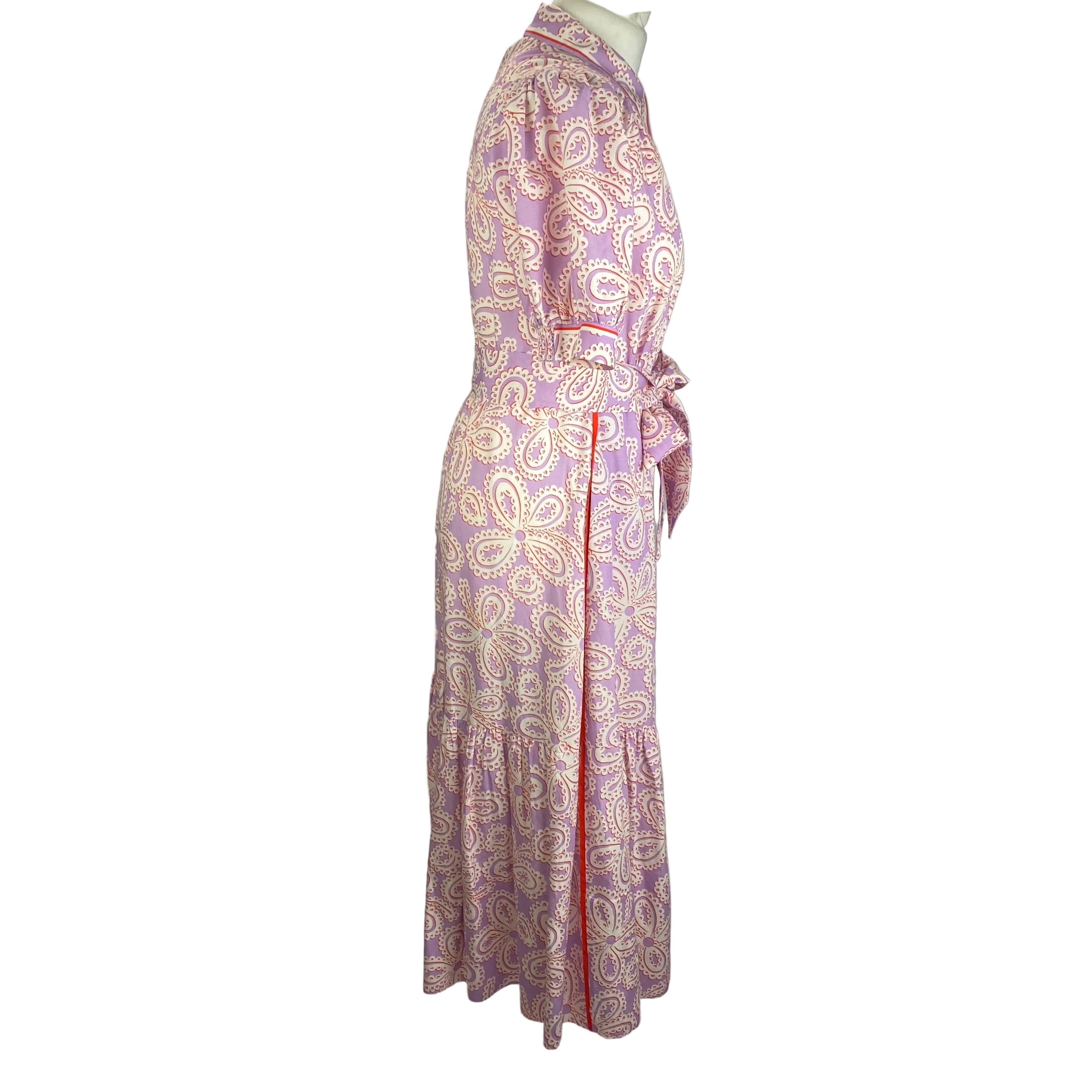 Me&Em £325 New Lilac & Pink Linen Mix Shirt Dress XS