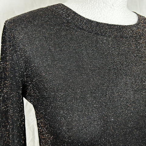 A.P.C. Black Metallic Knit Sweater S