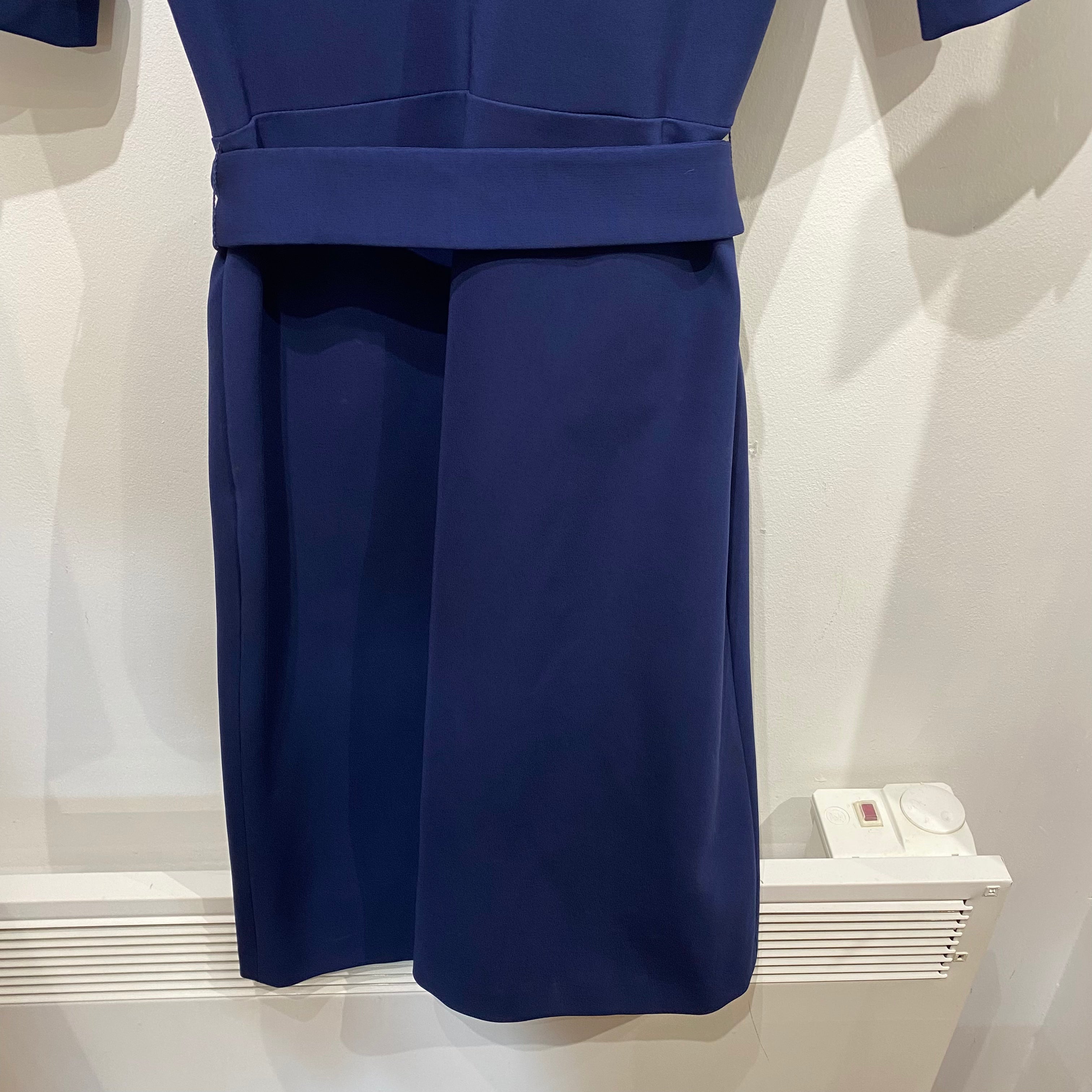 Gucci Navy Tigers Head Stretch Belted Shirt Dress M