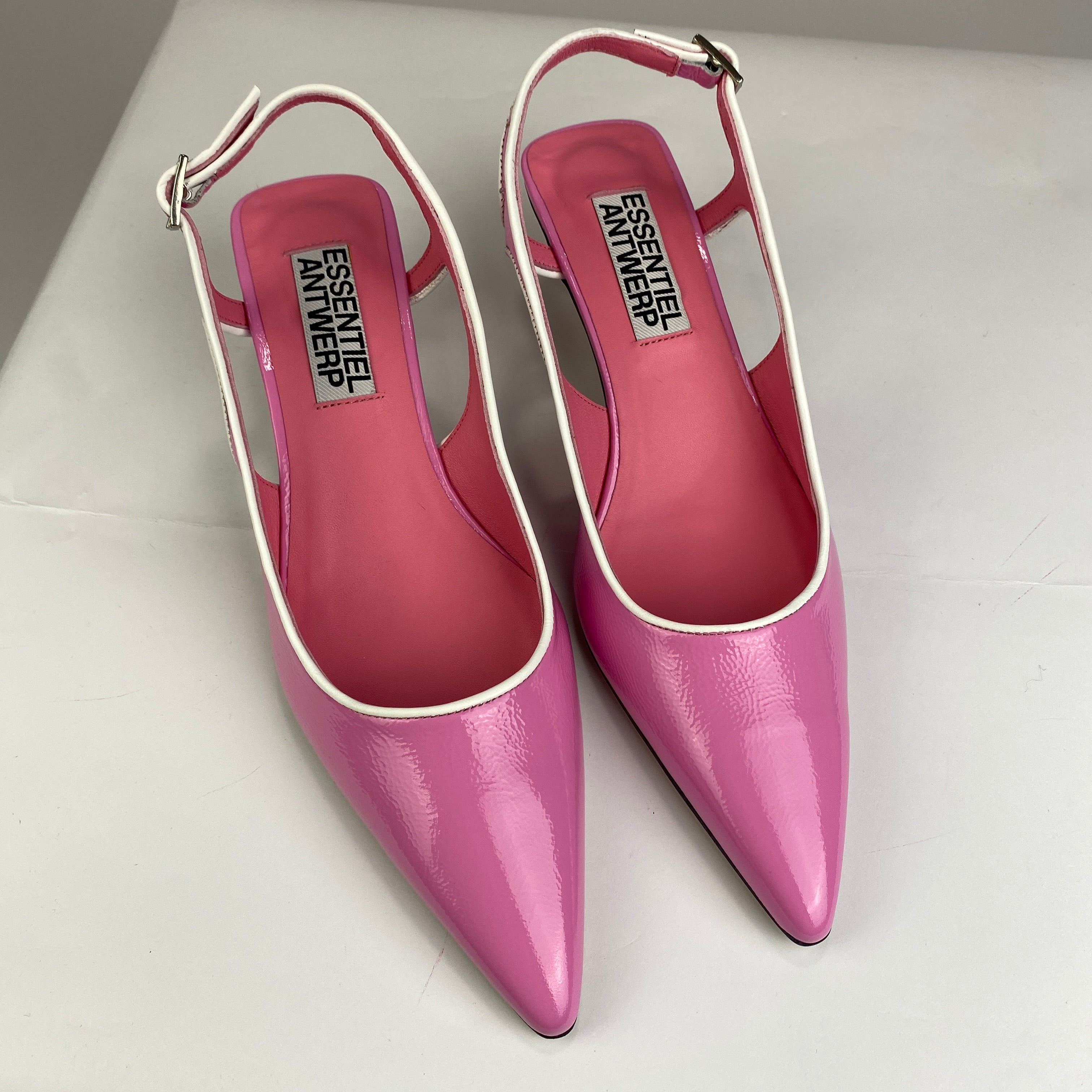 Essentiel Antwerp New £240 Pink Patent Slingback Heels 39