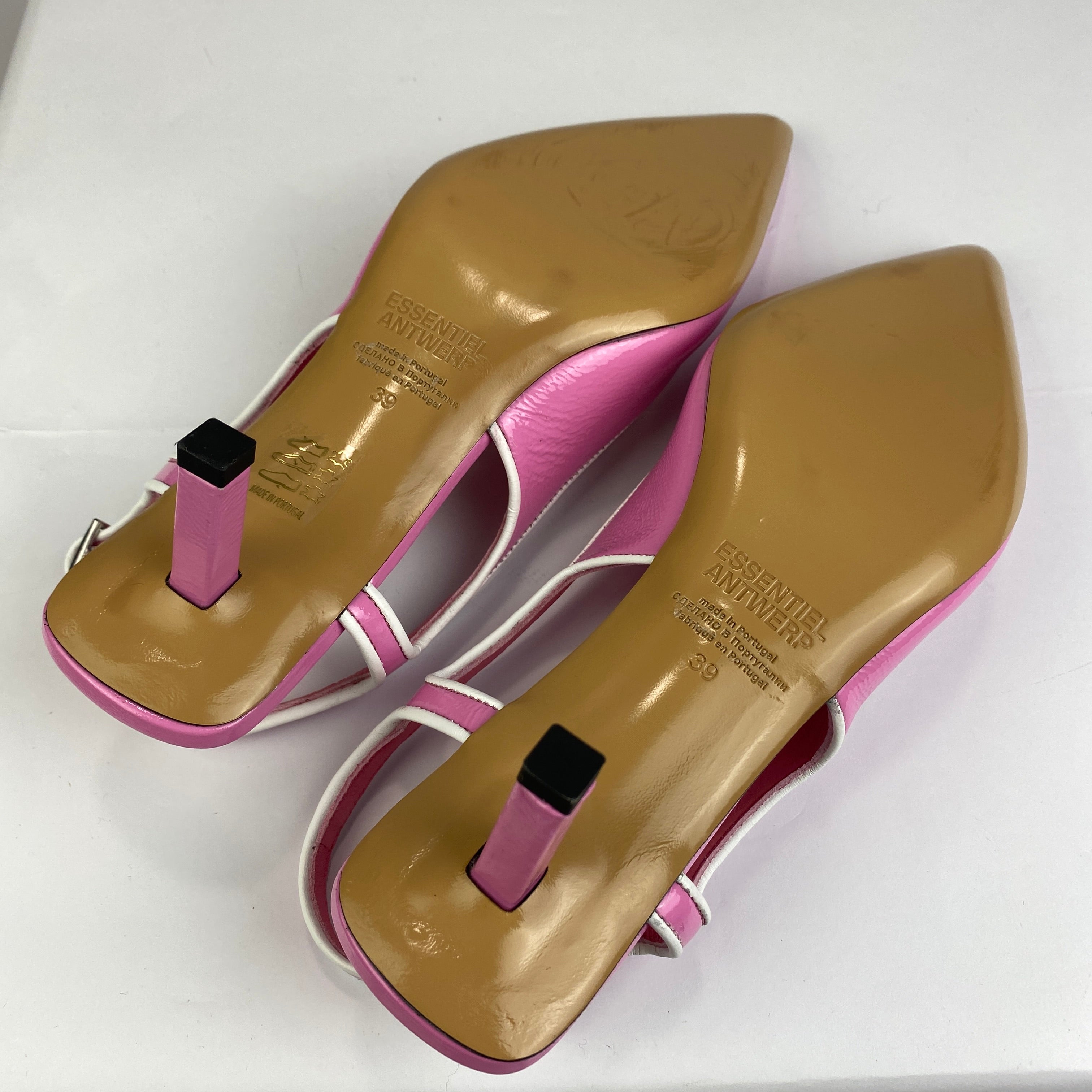 Essentiel Antwerp New £240 Pink Patent Slingback Heels 39