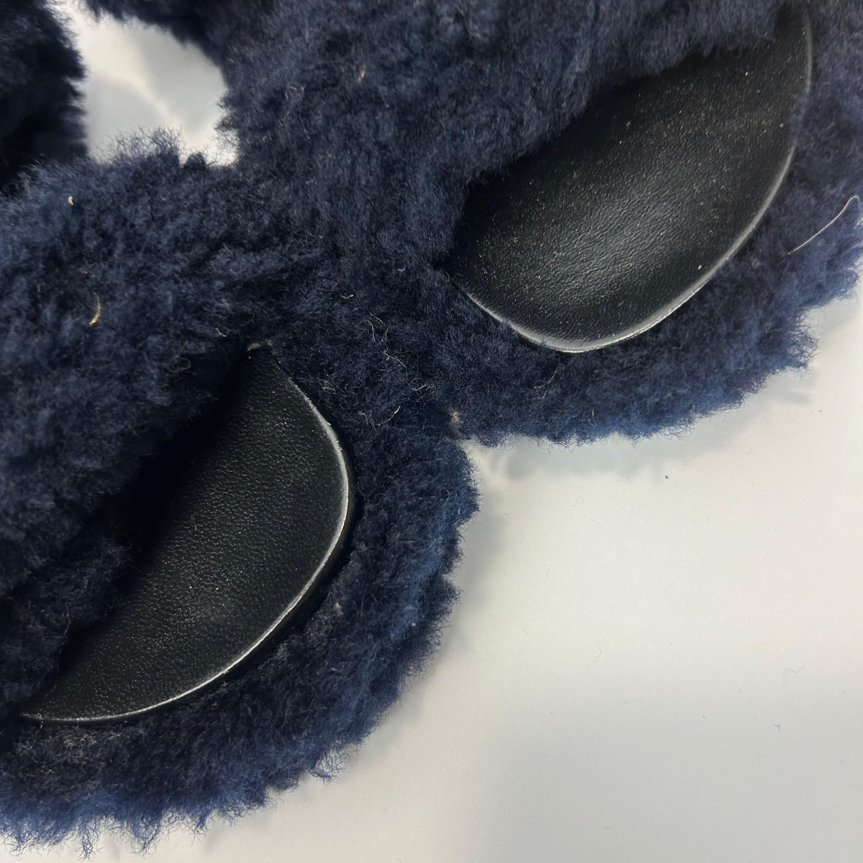 Marni New Navy Sheepskin Flatbed Sandals 37