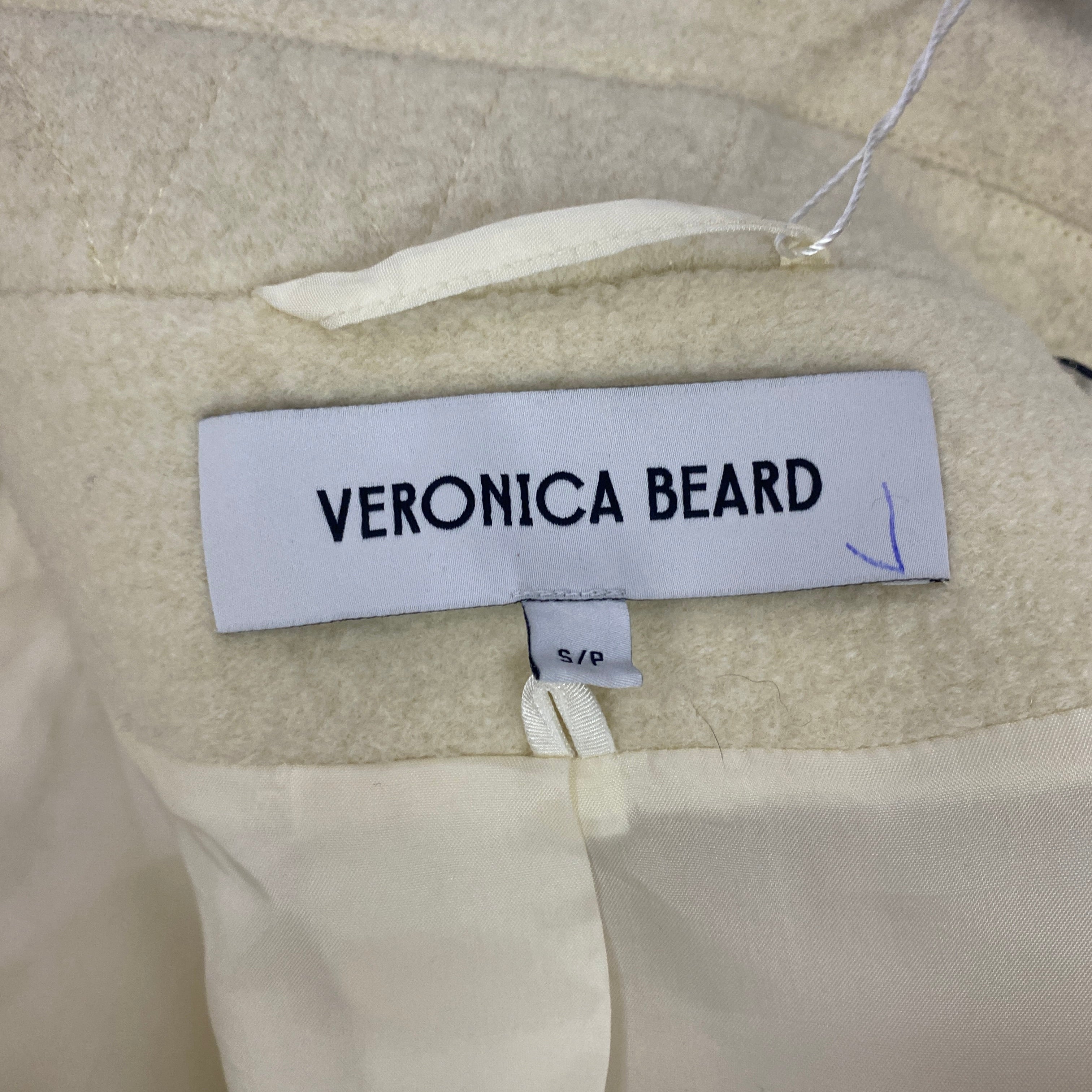 Veronica Beard New £1600 Cream Boucle Wool Della Dickey Coat S