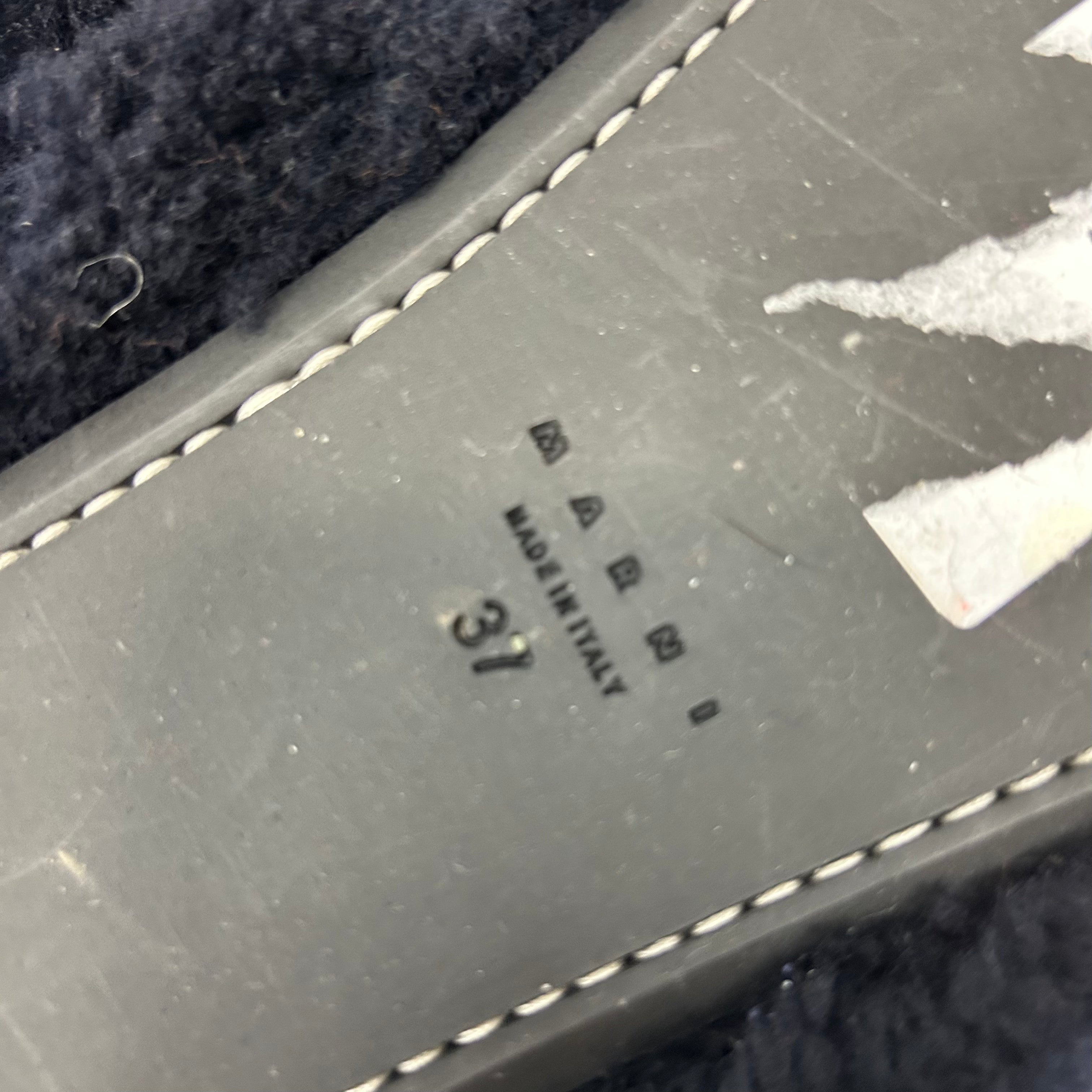 Marni New Navy Sheepskin Flatbed Sandals 37