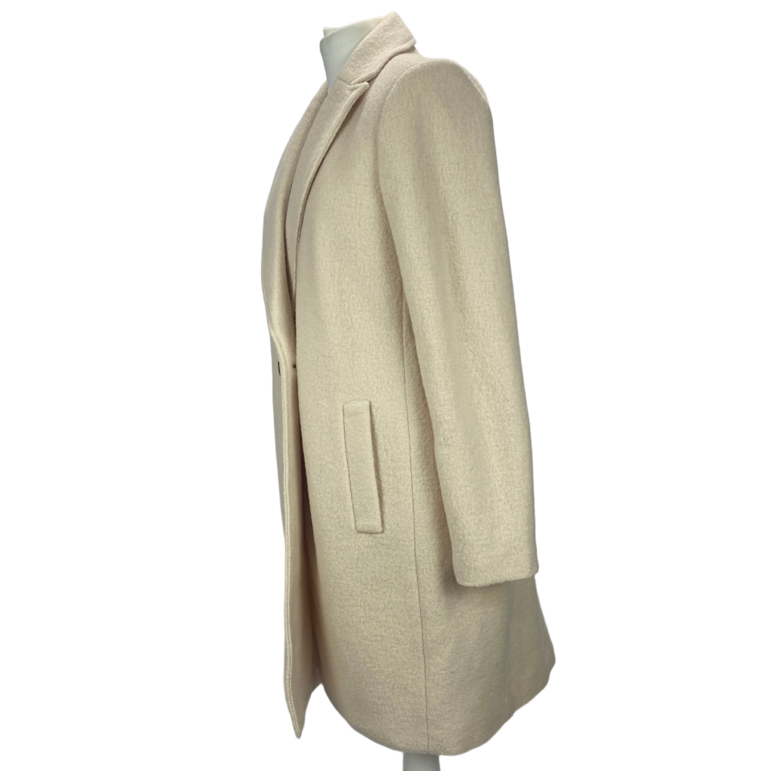 J Crew New £333 Cream Italian Boiled Wool Car Coat S