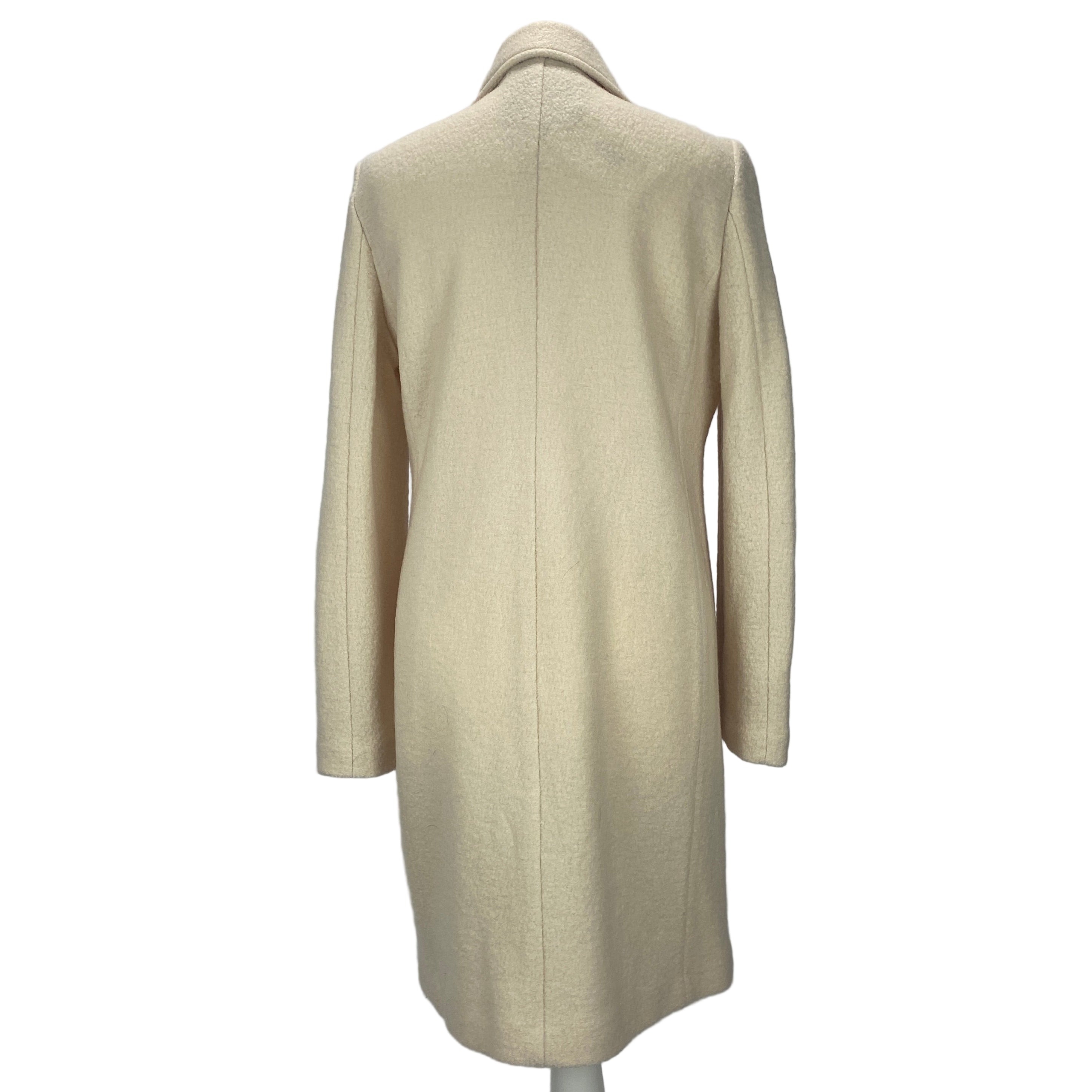 J Crew New £333 Cream Italian Boiled Wool Car Coat S