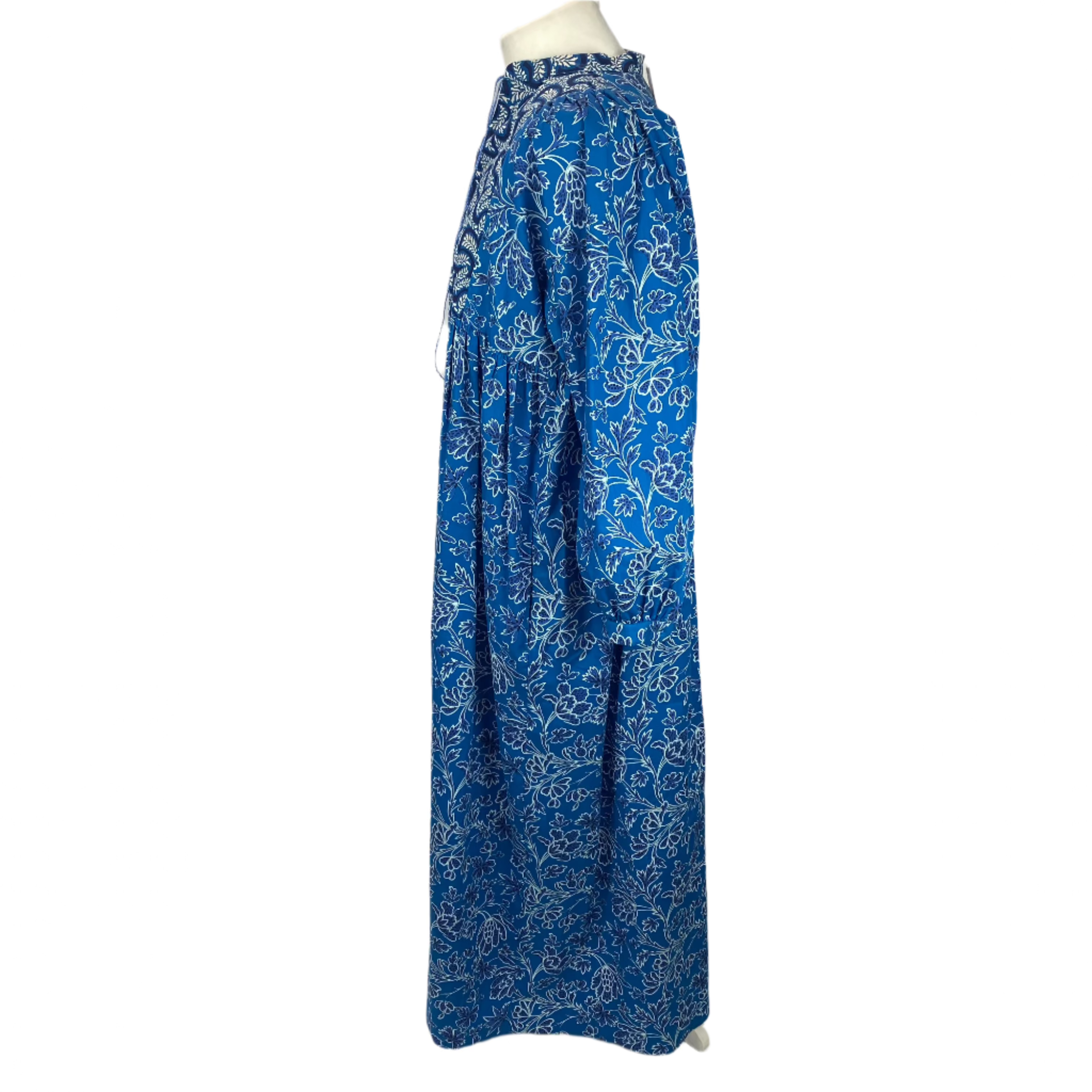 Weekend Max Mara Indigo & Navy Floral Print Cotton Tunic Dress L