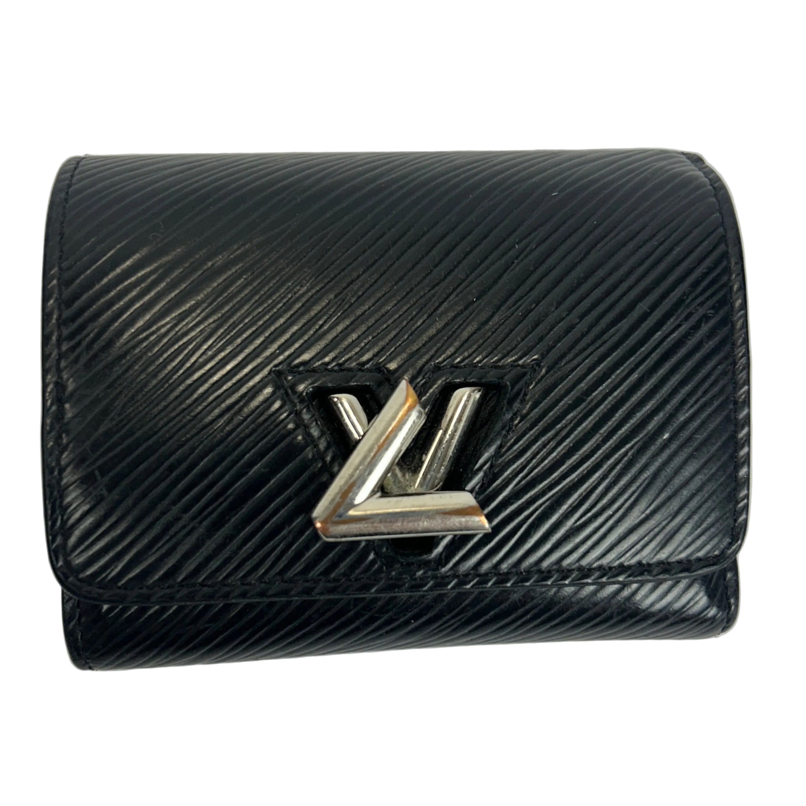 Louis Vuitton £650 Black Epi Leather Twist Compact Wallet