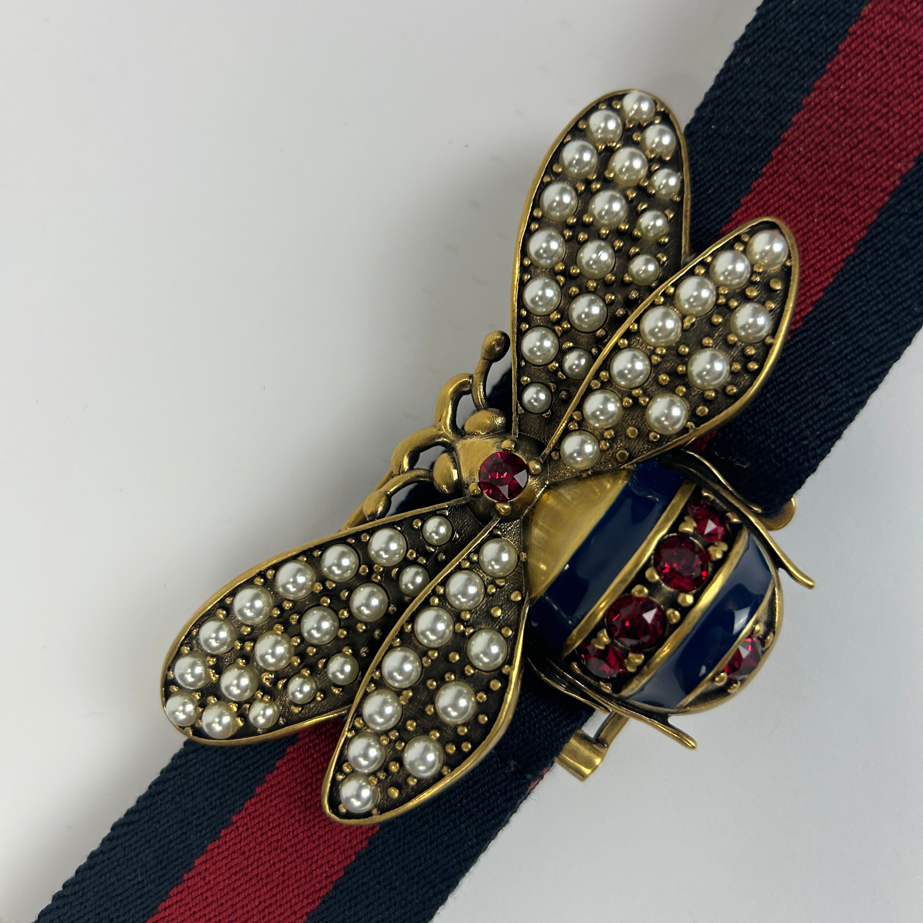 Gucci Queen Margaret Embellished Bee Belt O/S