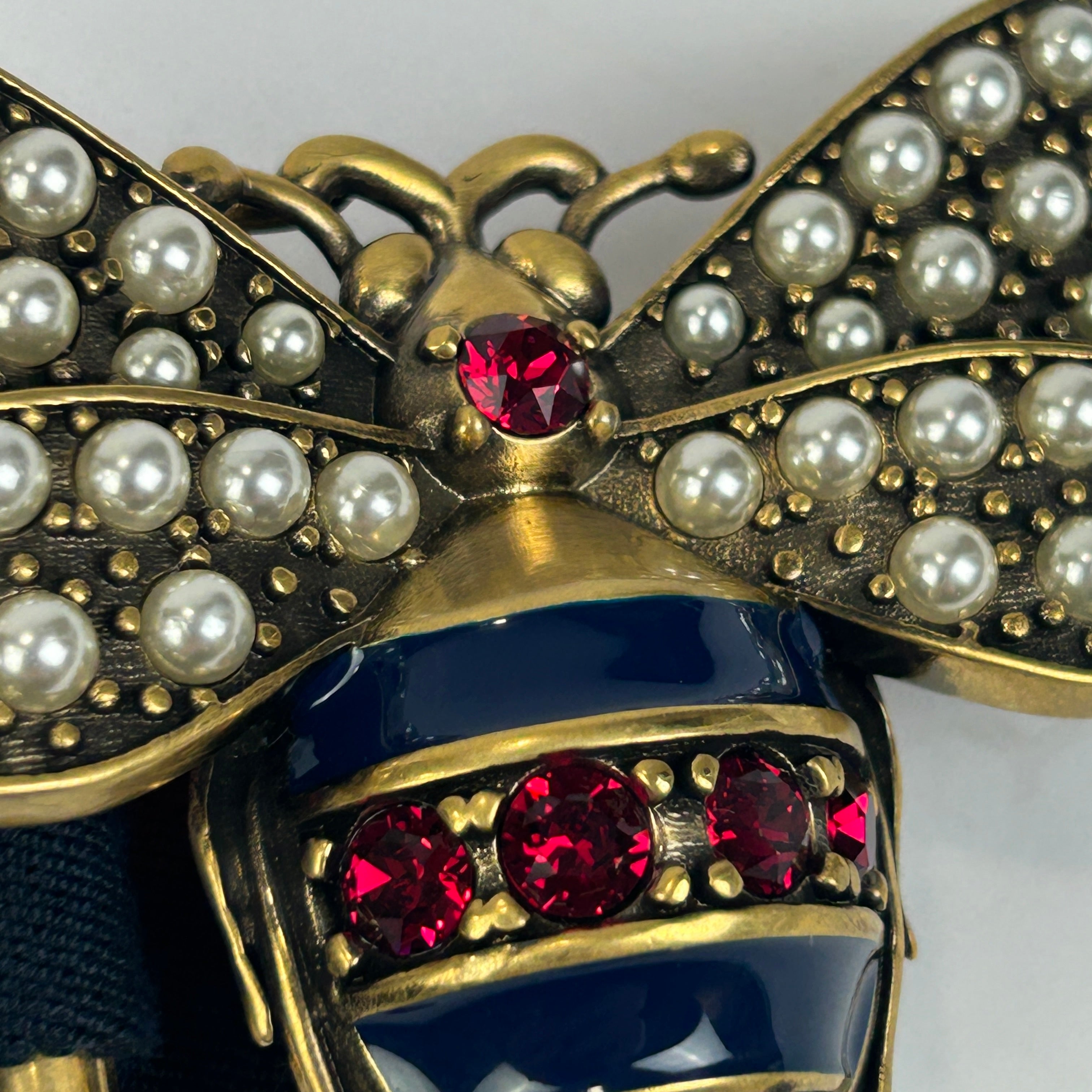 Gucci Queen Margaret Embellished Bee Belt O/S