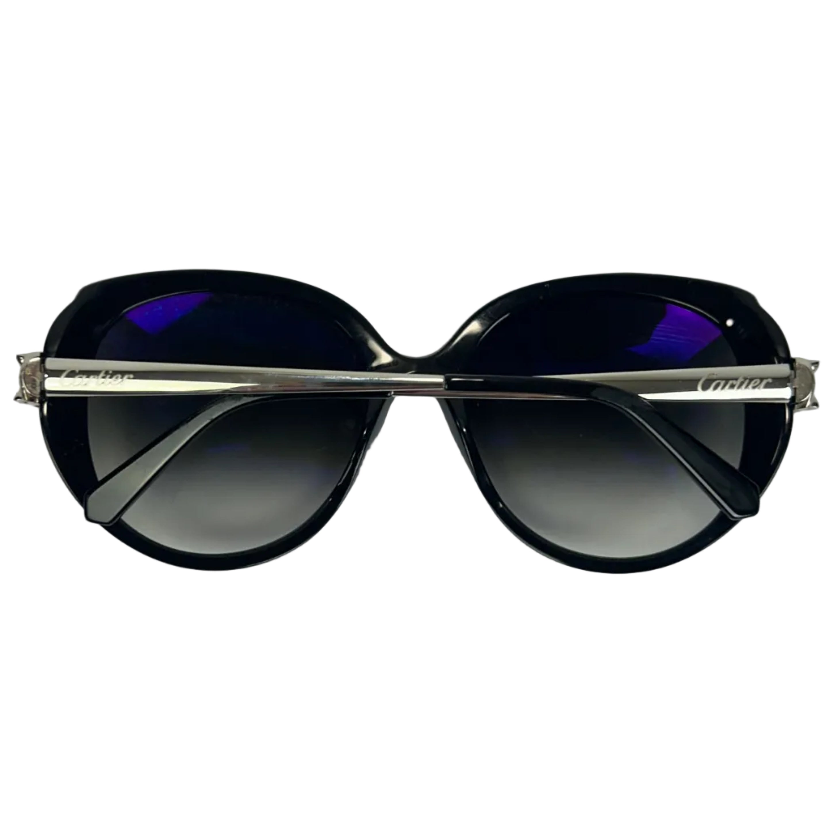 Cartier £1030 Black Wild Panthere Oversize Sunglasses 55X17