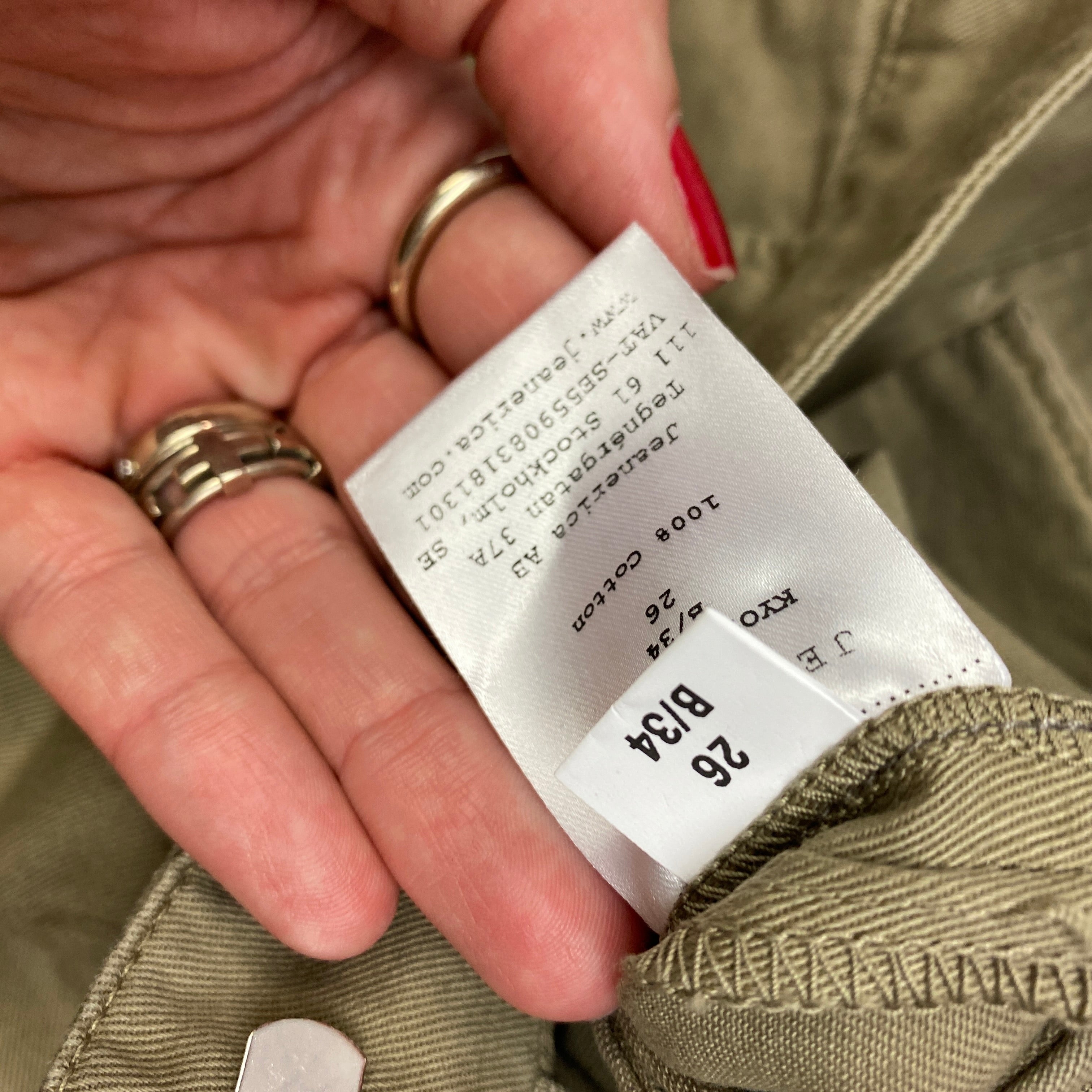 Jeanerica New £260 Light Khaki Kyoto Chino Trousers 26