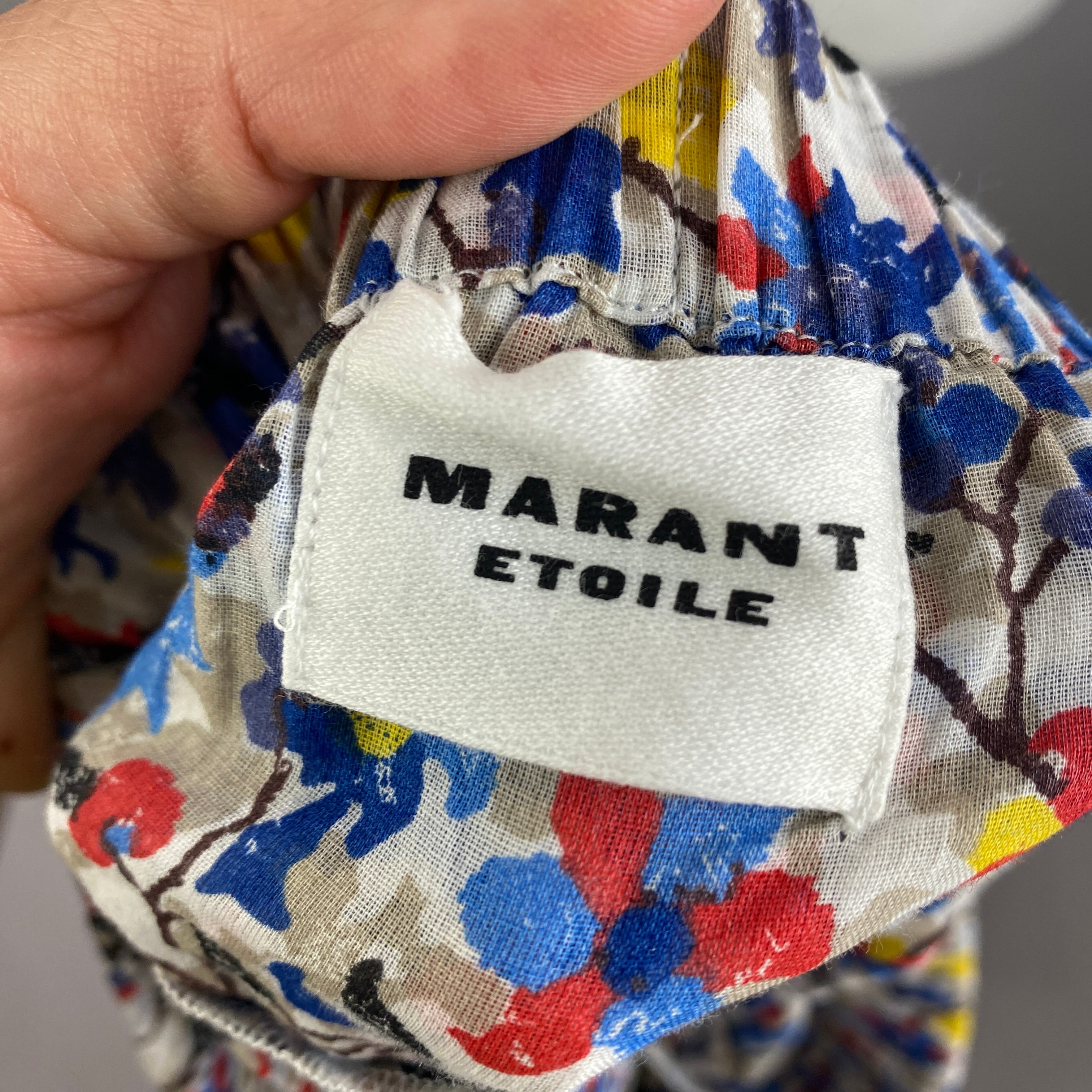 Isabel Marant Etoile New £395 Blue Floral Printed Cotton-Voile Skirt S