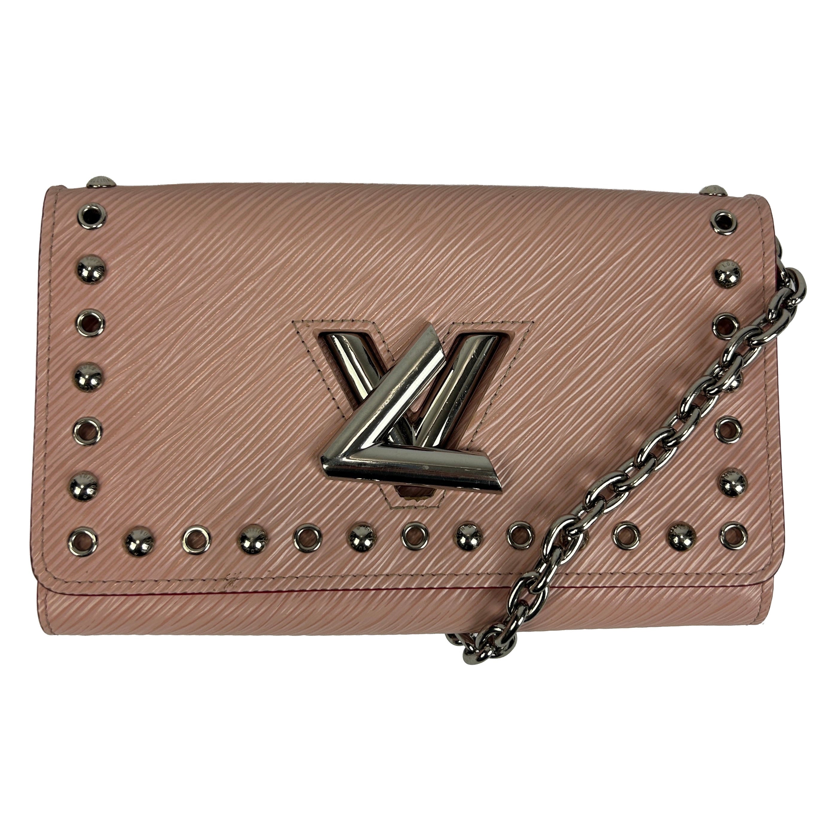 Louis Vuitton Pink Epi Leather Twist Chain Wallet