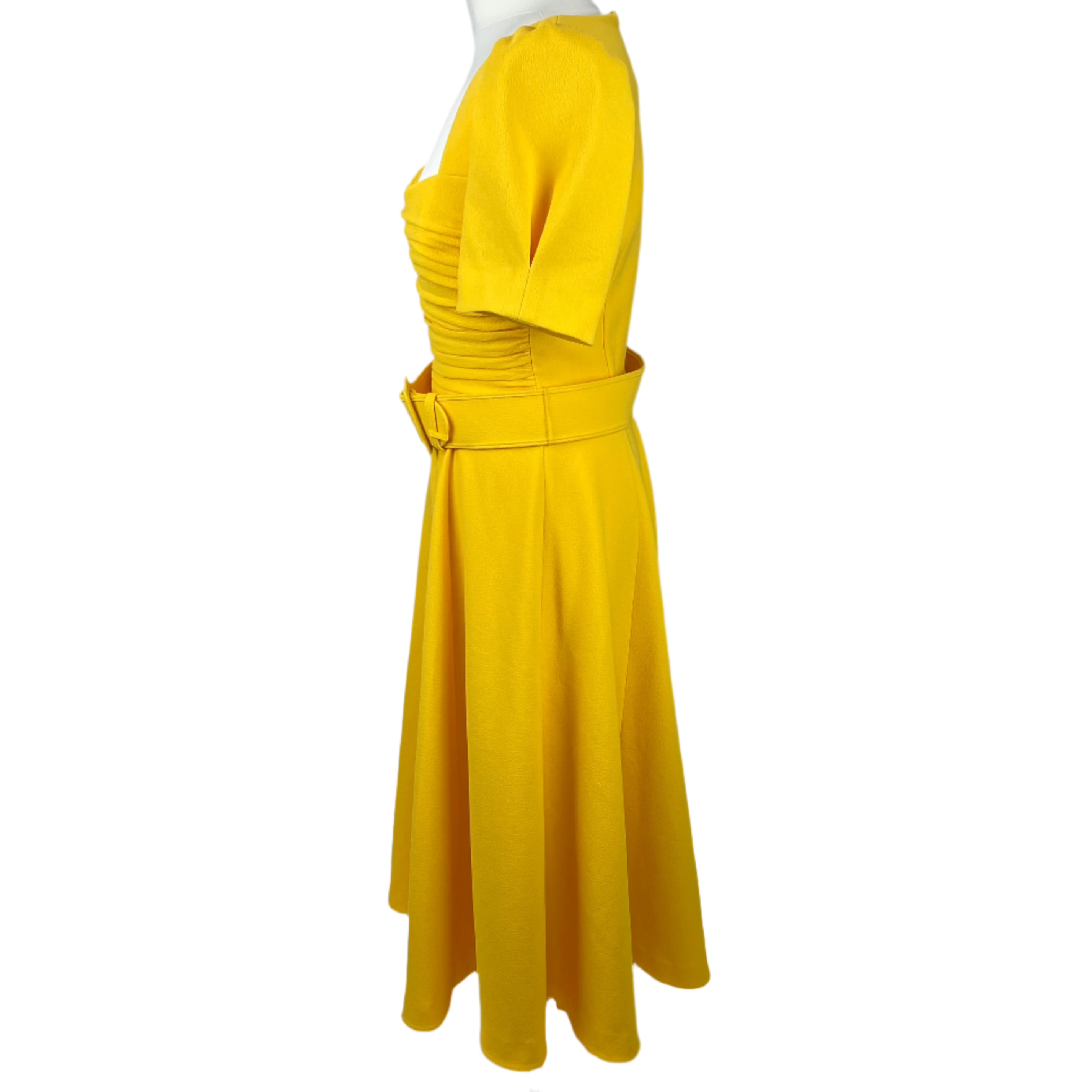 Rebecca Vallance New £770 Yellow Crepe Leona Maxi Dress M