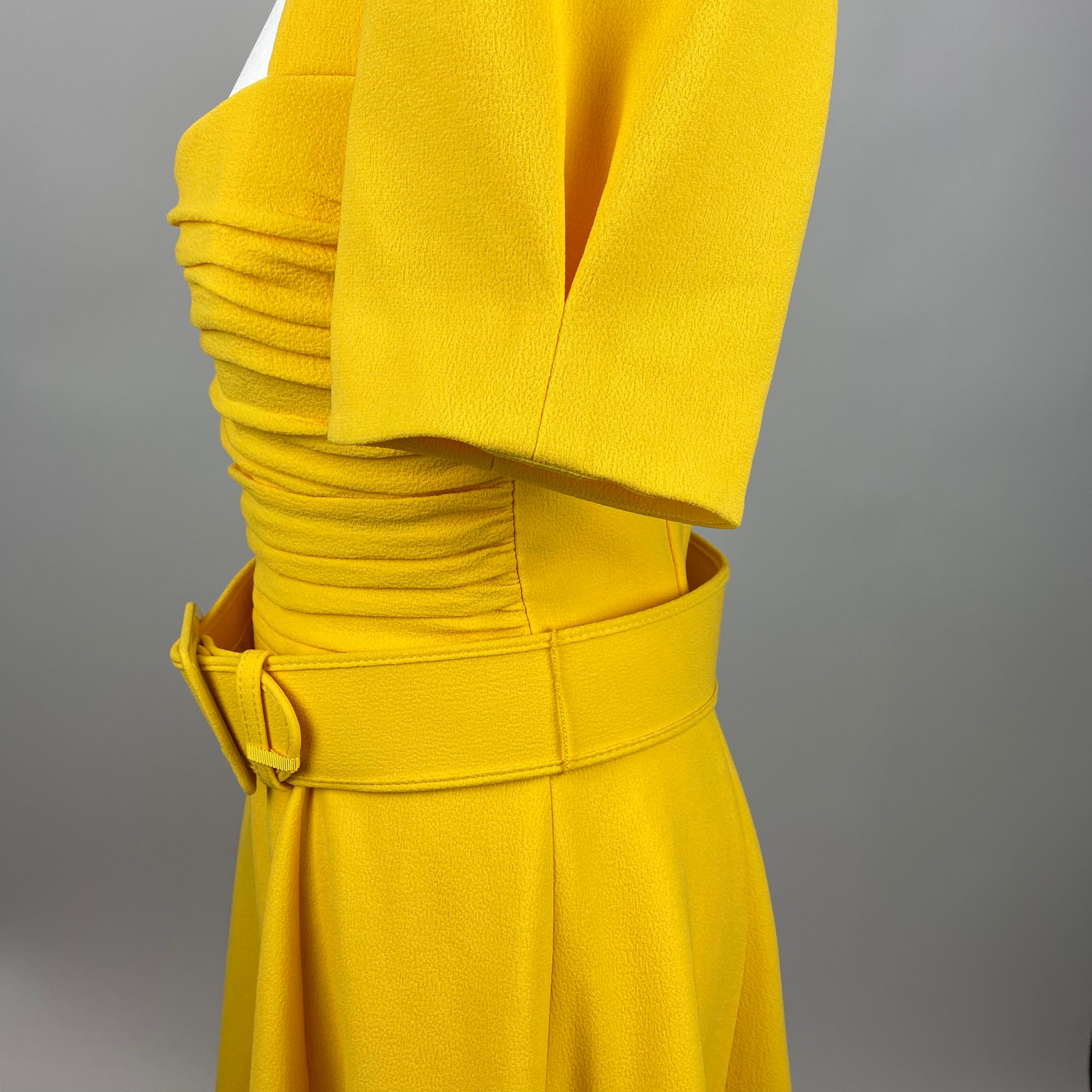 Rebecca Vallance New £770 Yellow Crepe Leona Maxi Dress M