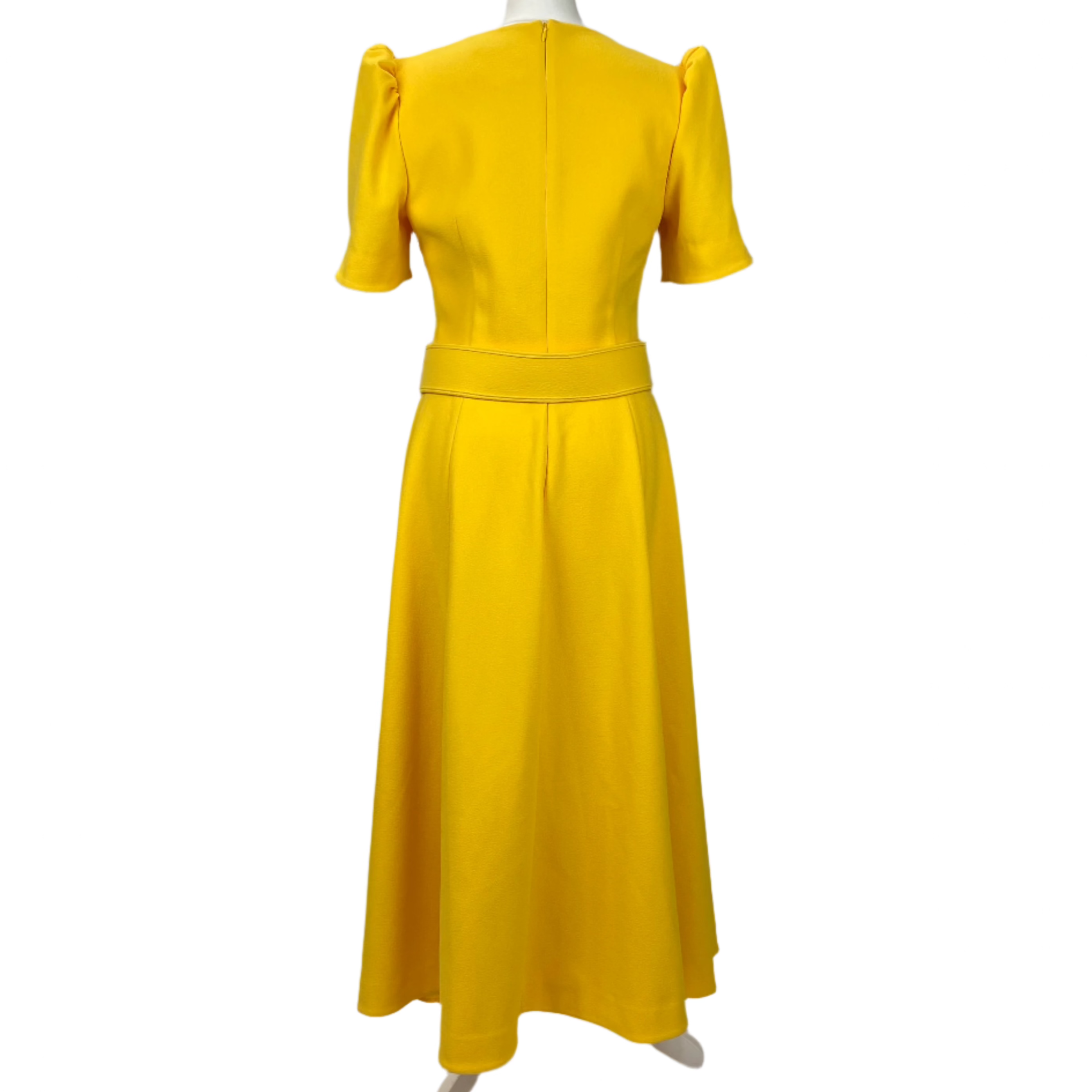 Rebecca Vallance New £770 Yellow Crepe Leona Maxi Dress M