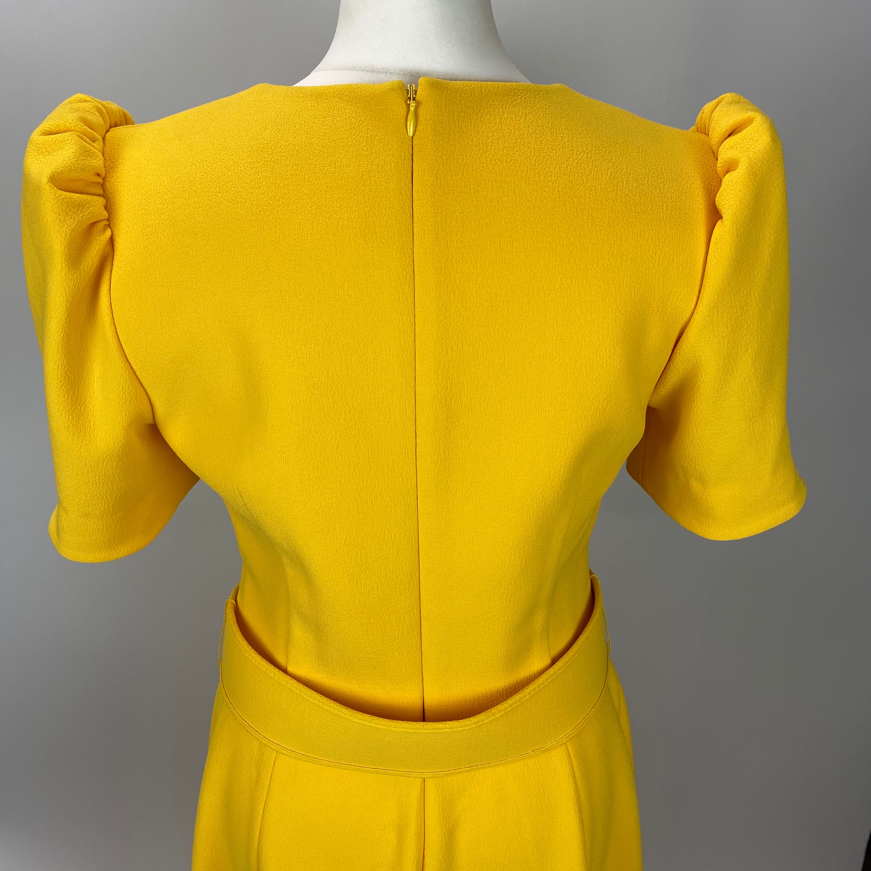 Rebecca Vallance New £770 Yellow Crepe Leona Maxi Dress M