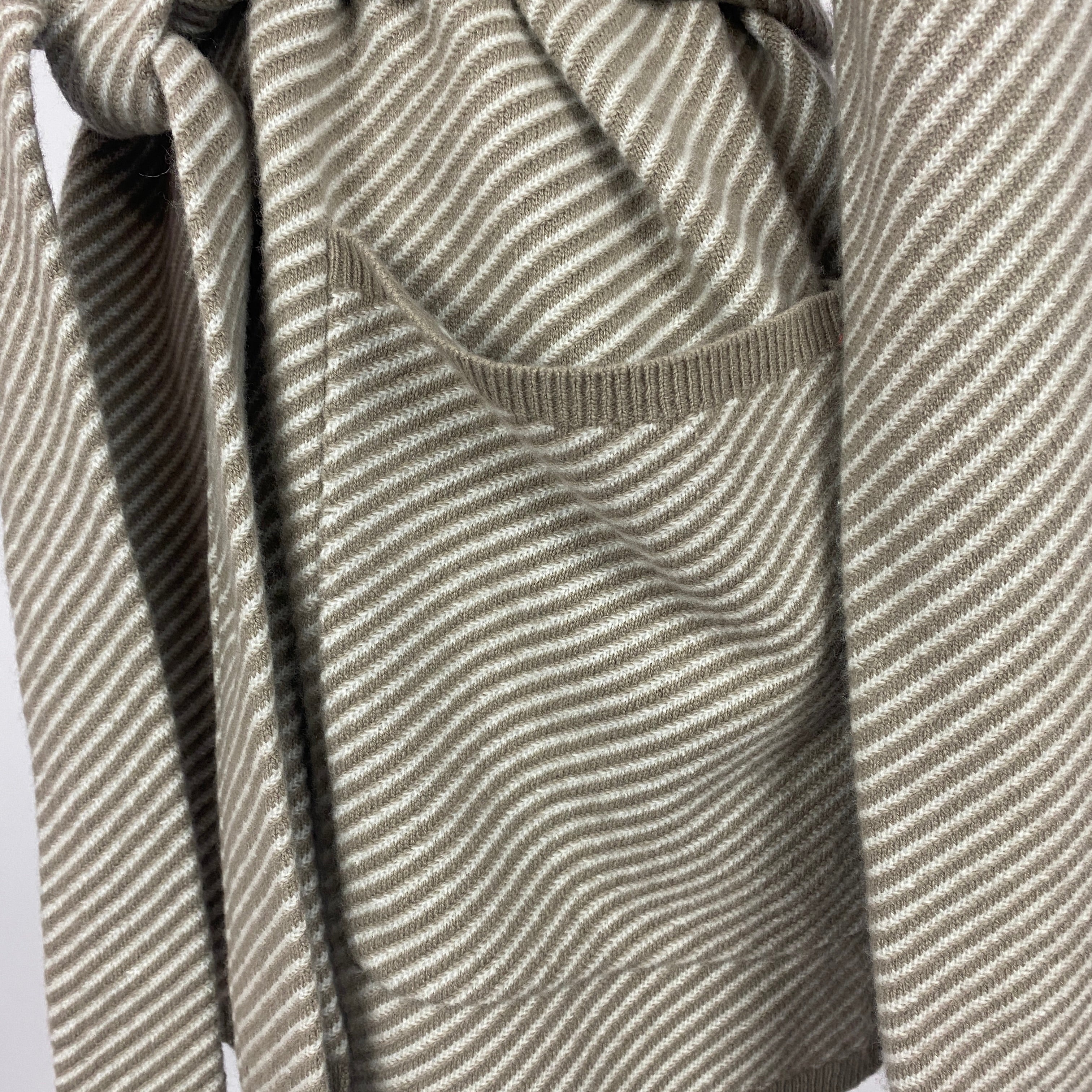 Joseph New £845 Putty & Cream Belted Merino Wool Jacket S