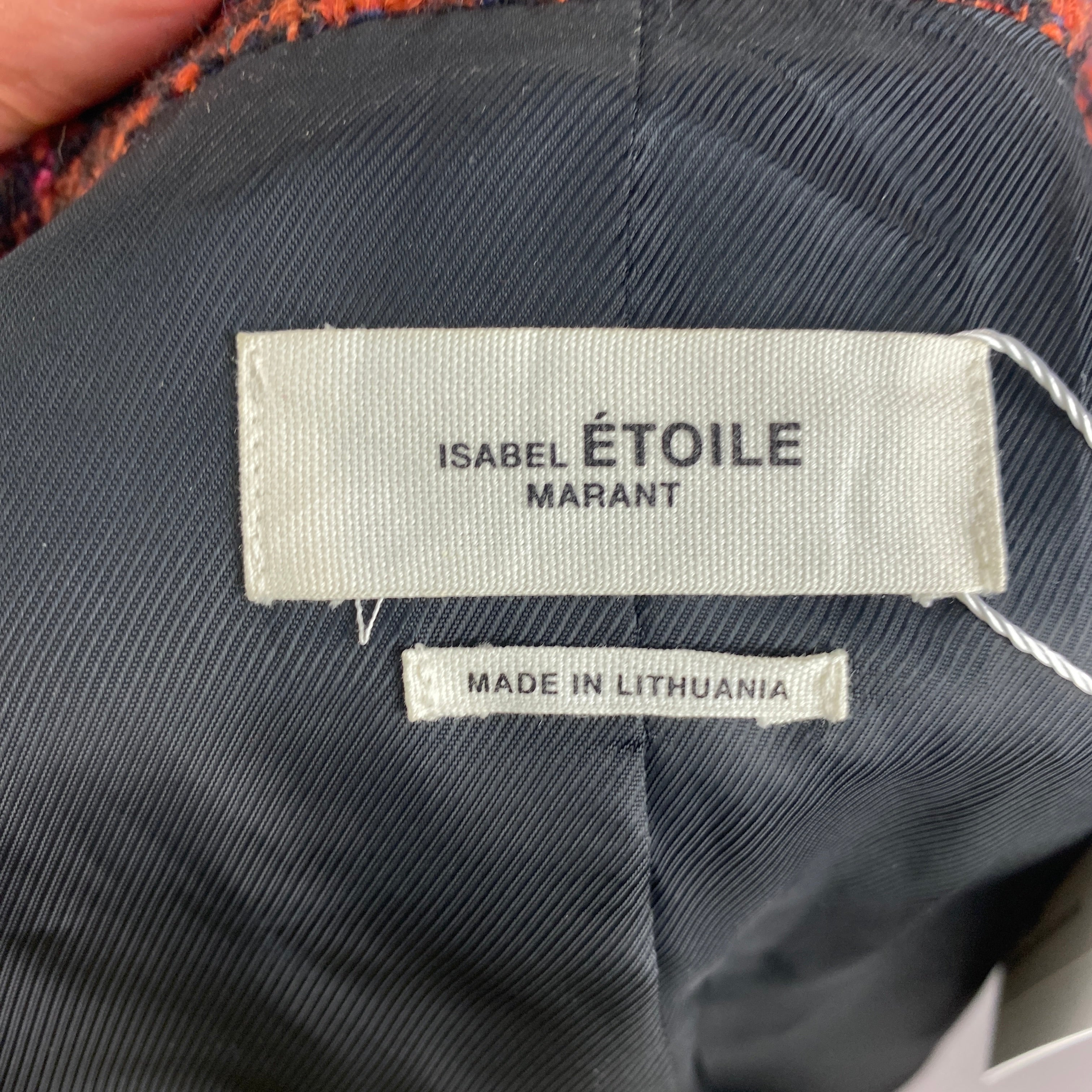 Isabel Marant Etoile Orange & Black Boucle Tweed Jacket XS