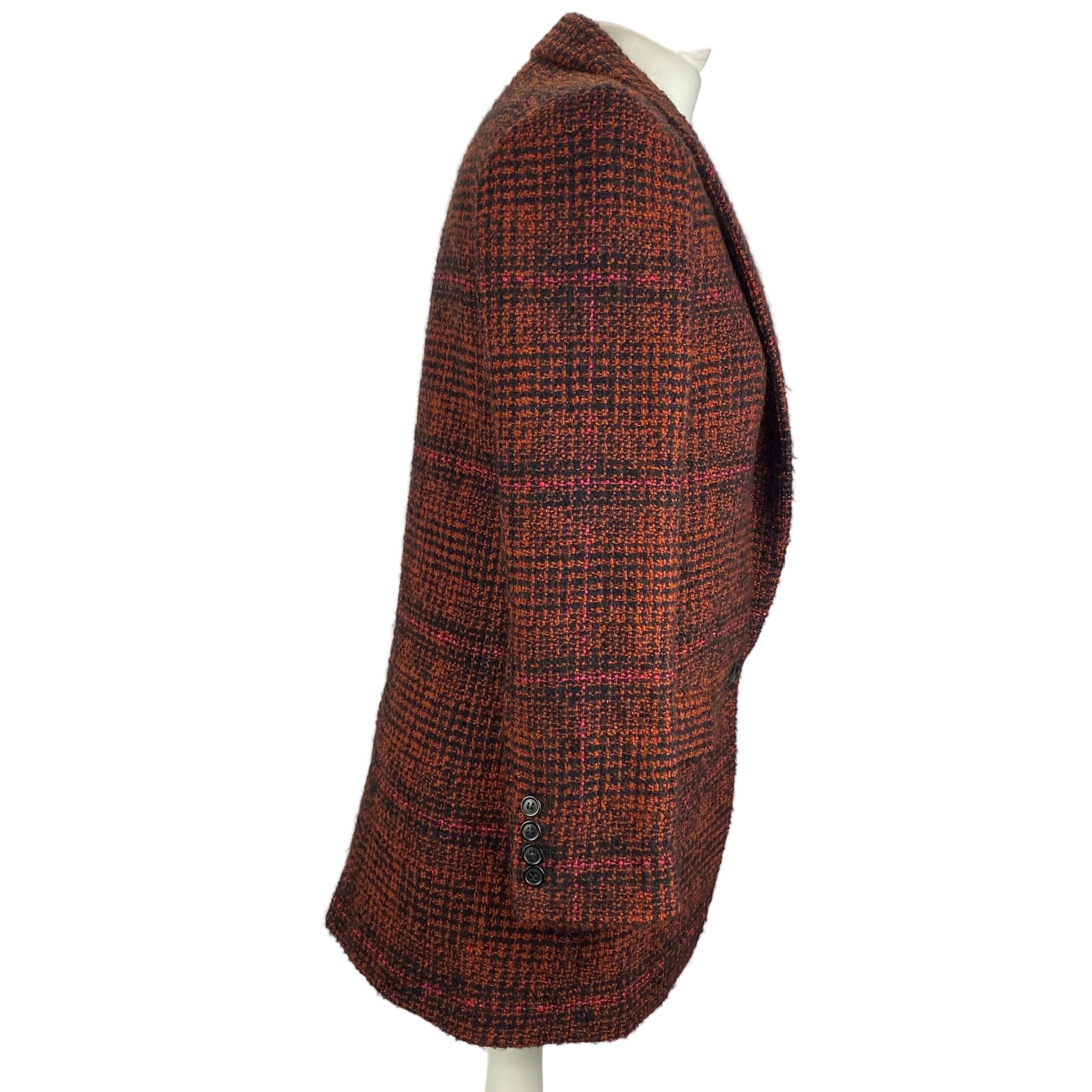 Isabel Marant Etoile Orange & Black Boucle Tweed Jacket XS