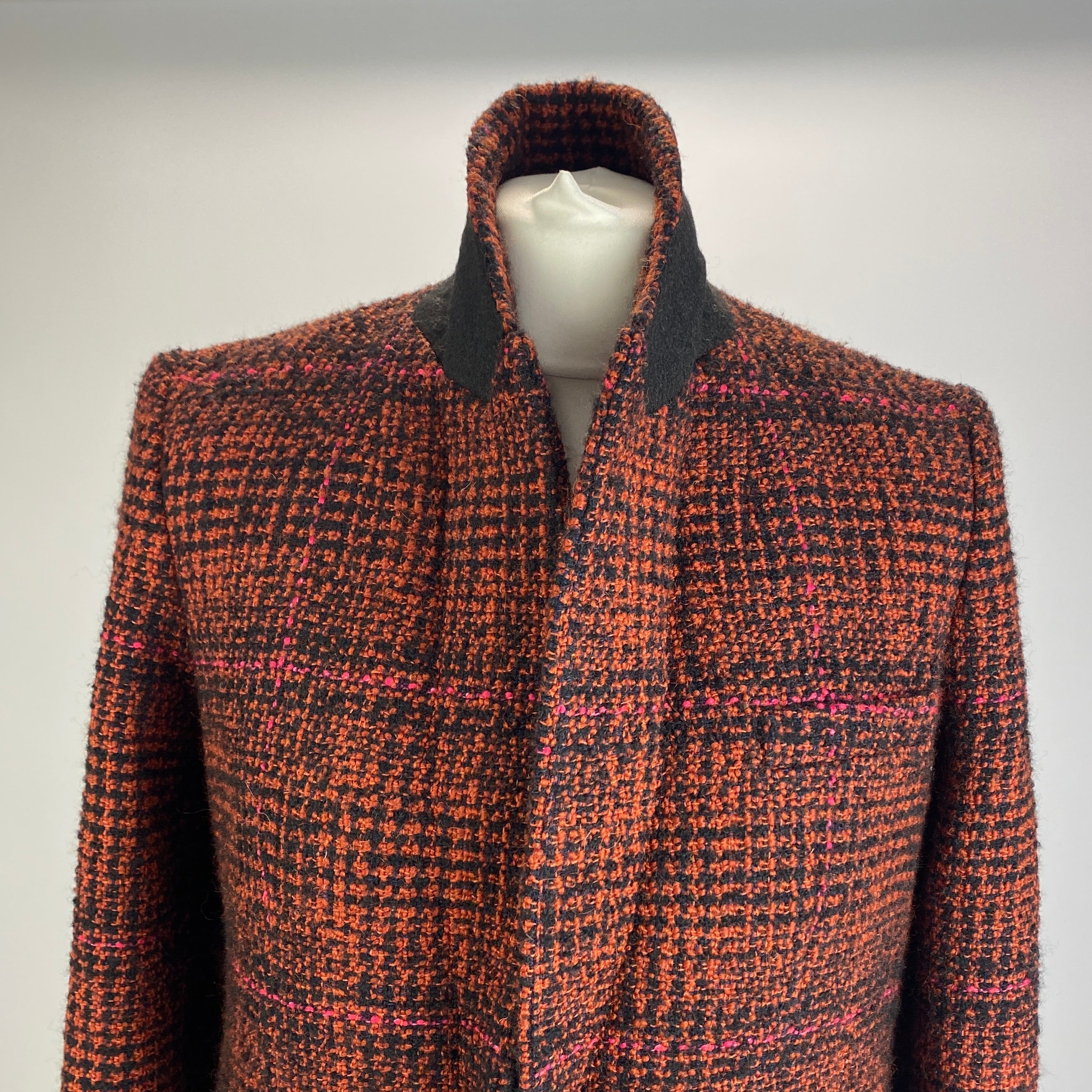 Isabel Marant Etoile Orange & Black Boucle Tweed Jacket XS