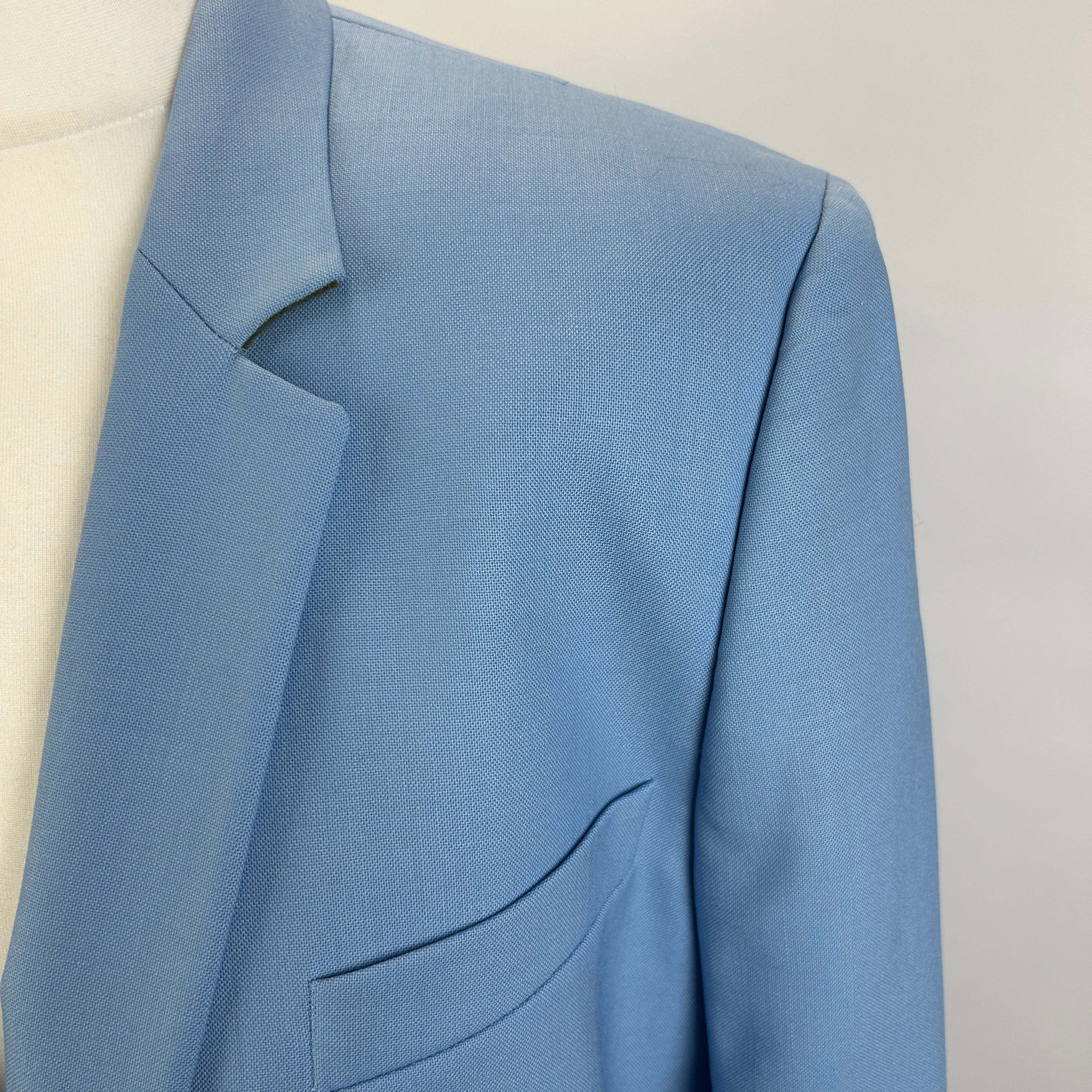 Paul Smith Baby Blue Wool Longline Blazer XL
