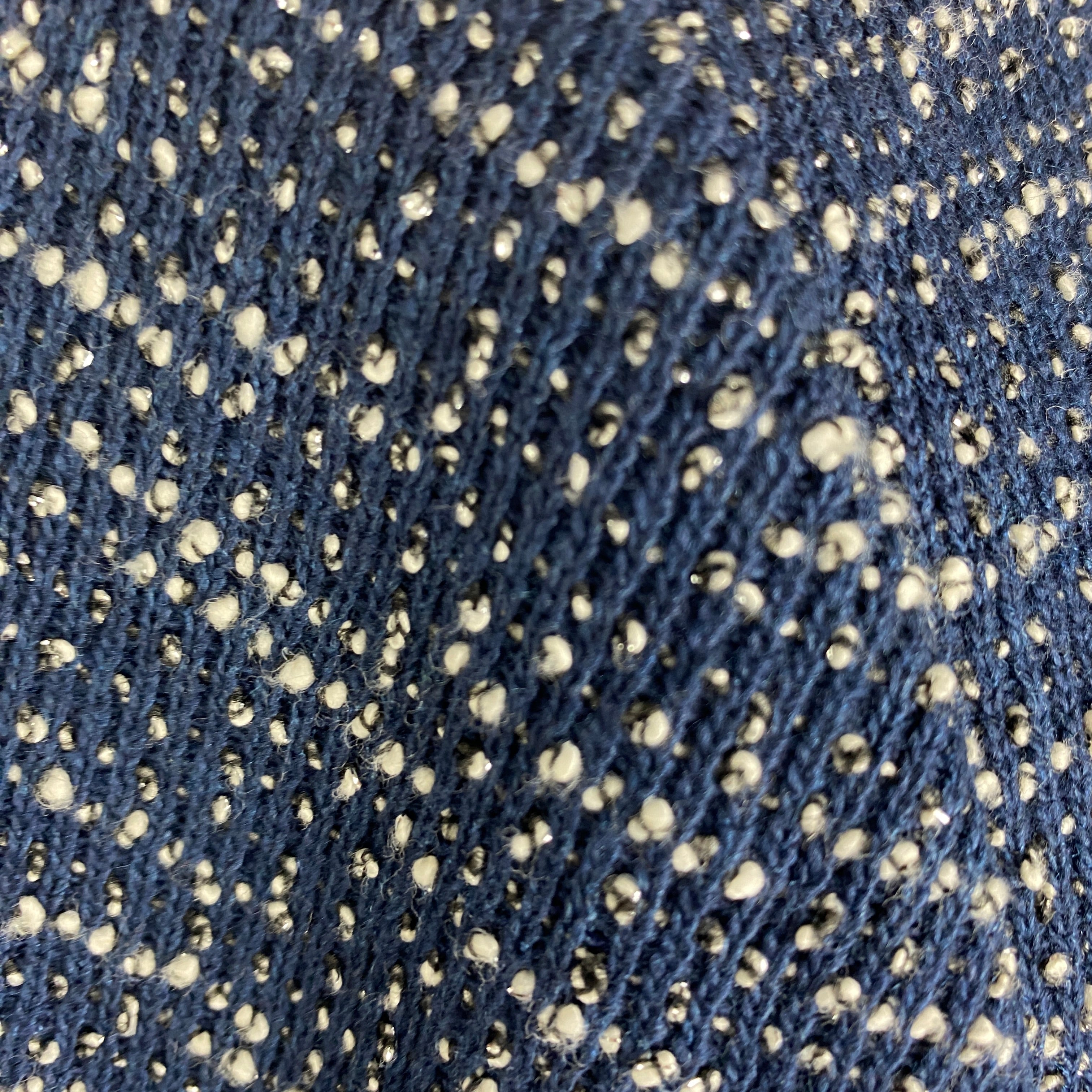 Agnes B Navy & Ivory Boucle Lightweight Crop Jacket S