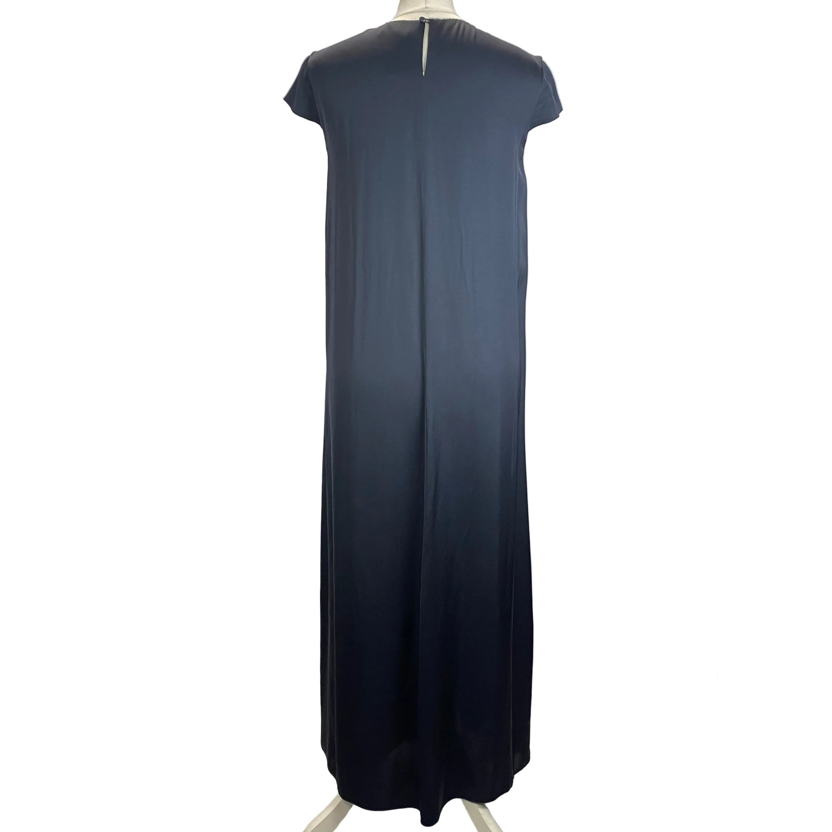 Peserico Navy Fluid Drawstring Midi Dress S