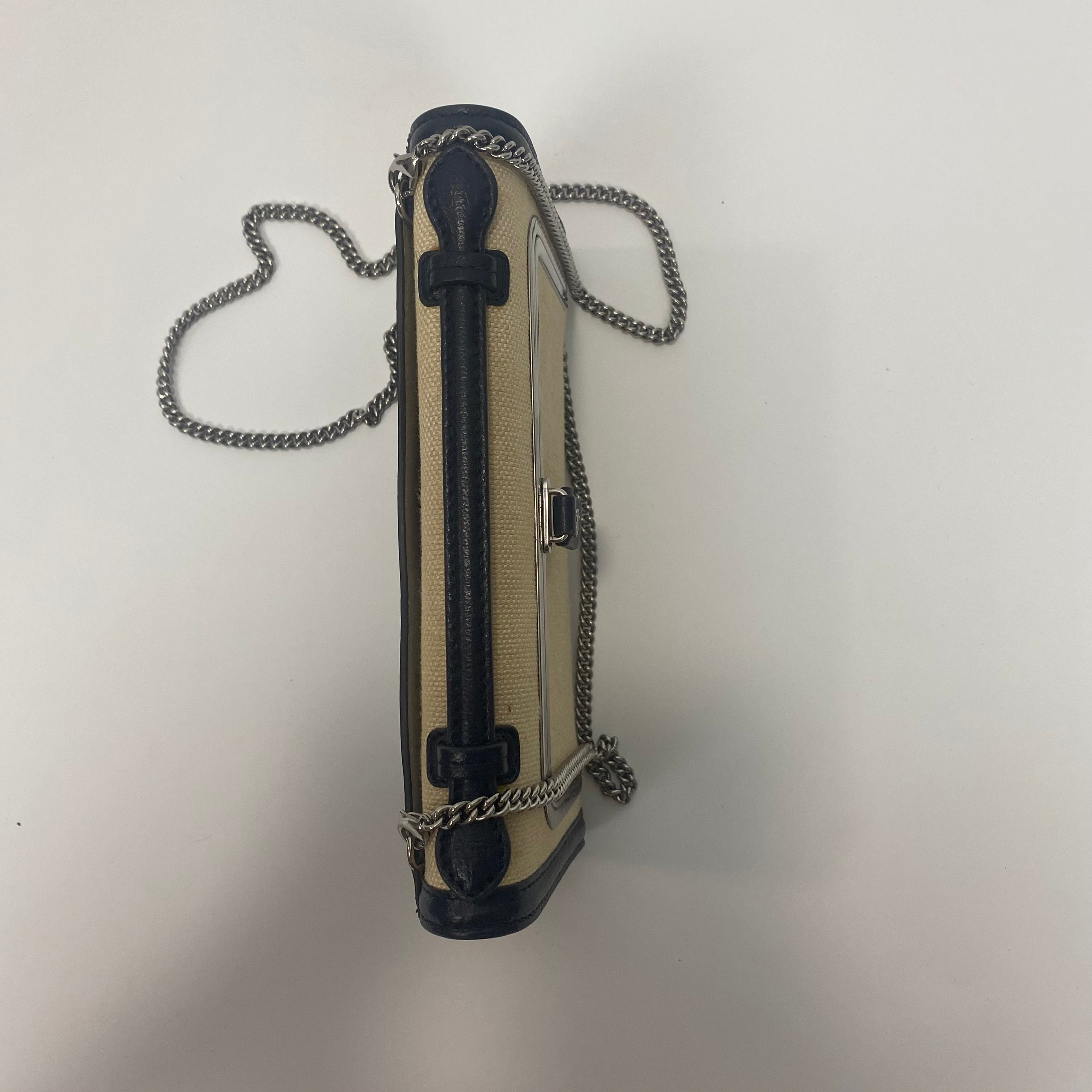 Anya Hindmarch Navy & Cream Postbox Clutch/Shoulder Bag