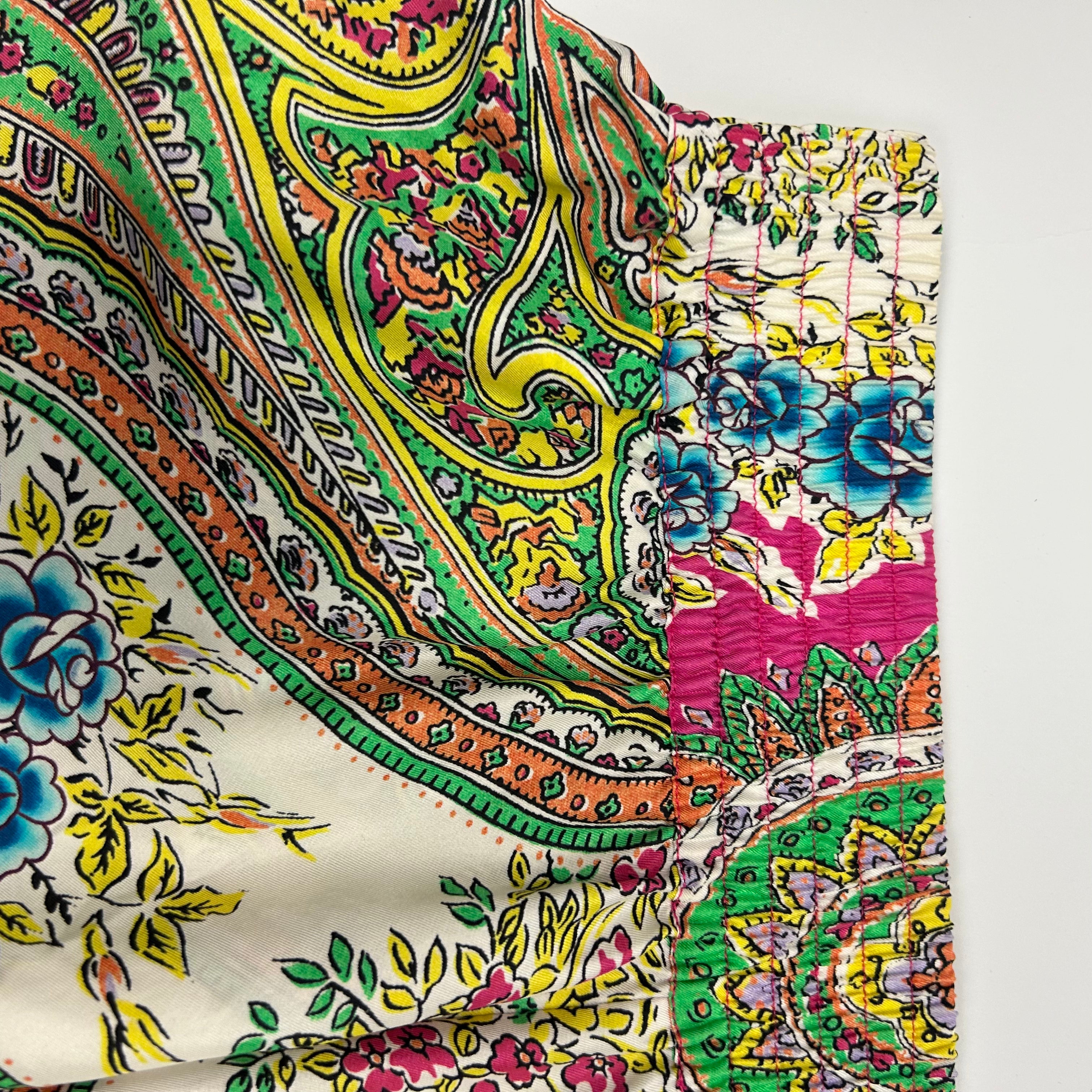 Etro £310 Multi Paisley Silk Crop Shorts S