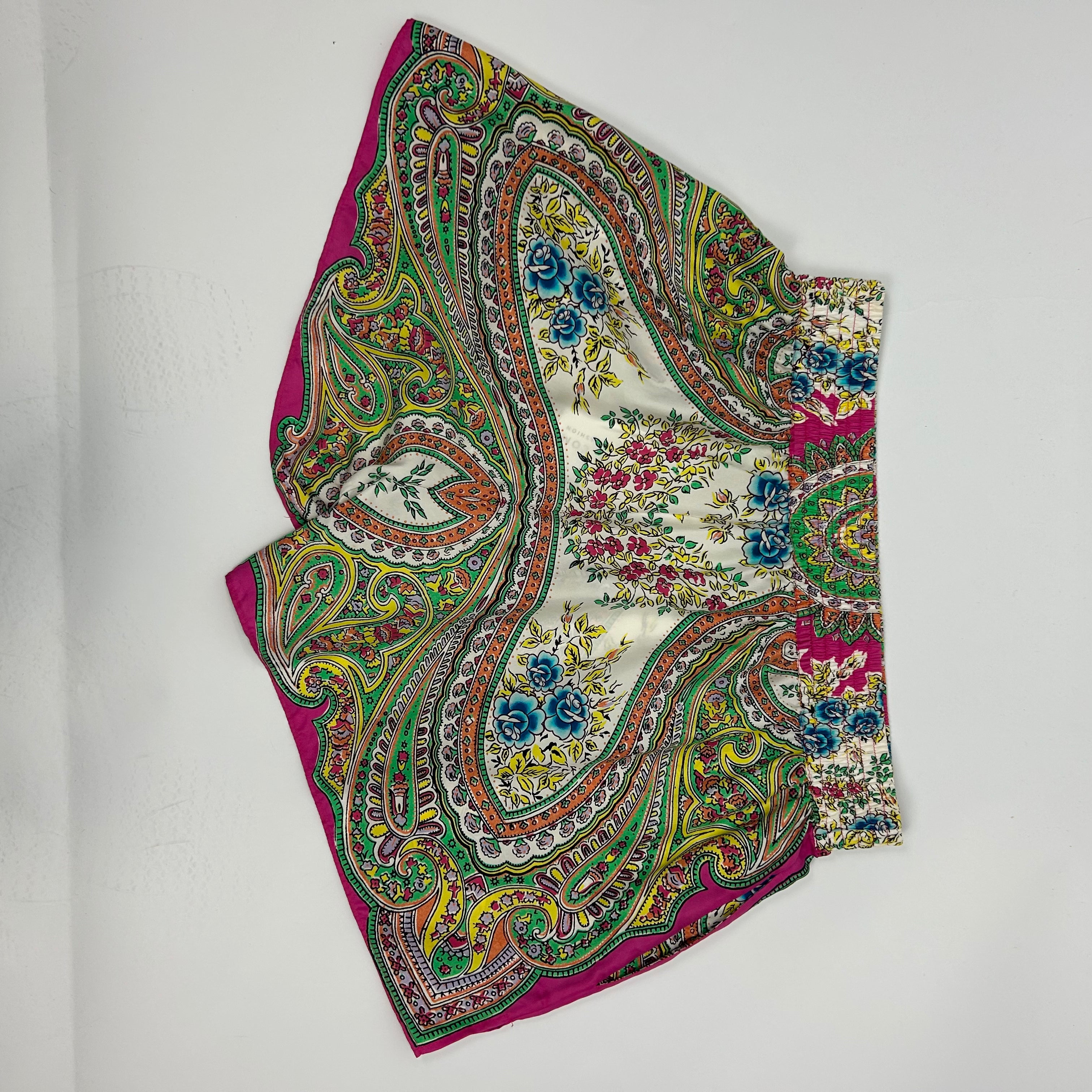 Etro £310 Multi Paisley Silk Crop Shorts S