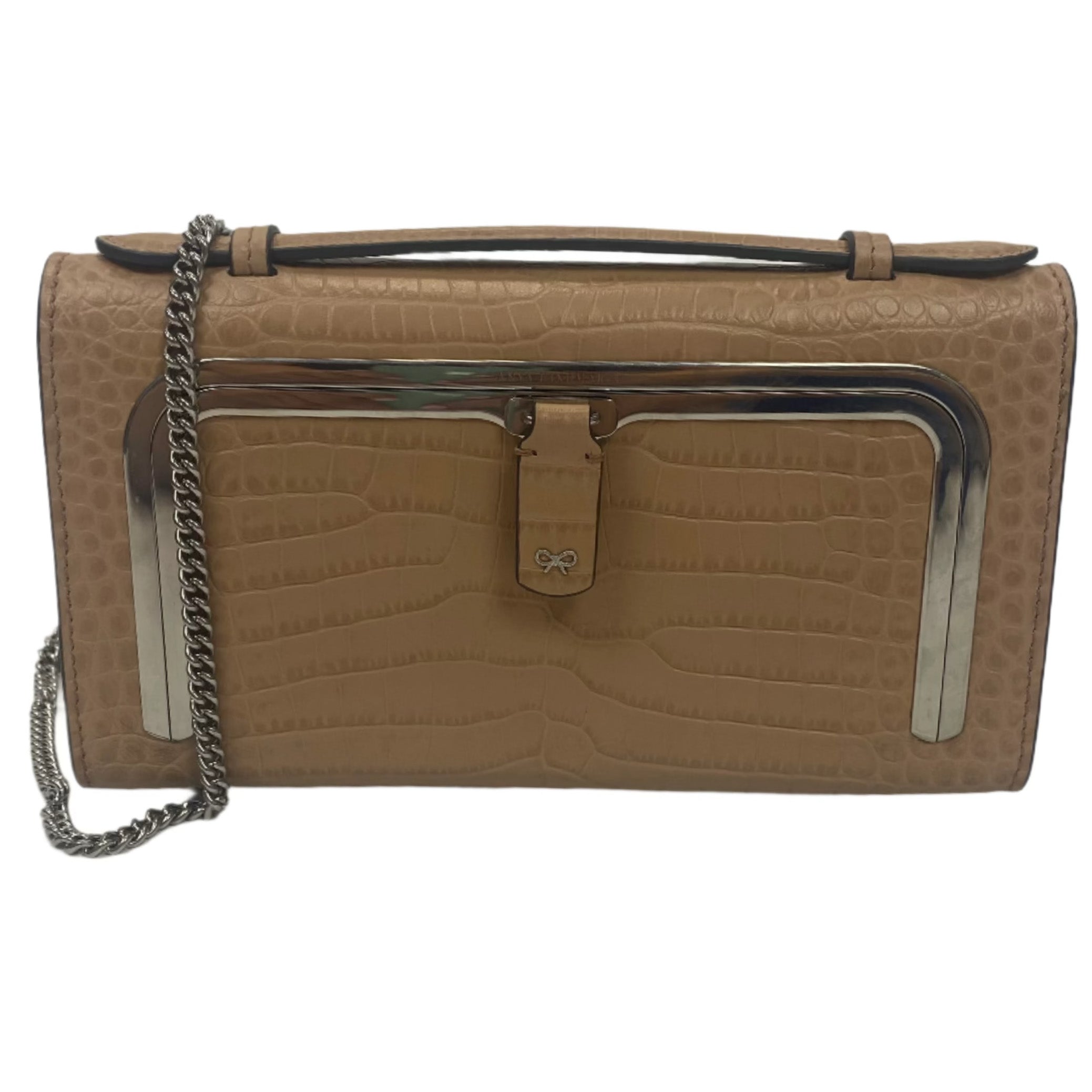 Anya Hindmarch Nude Leather Postbox Clutch/Shoulder Bag
