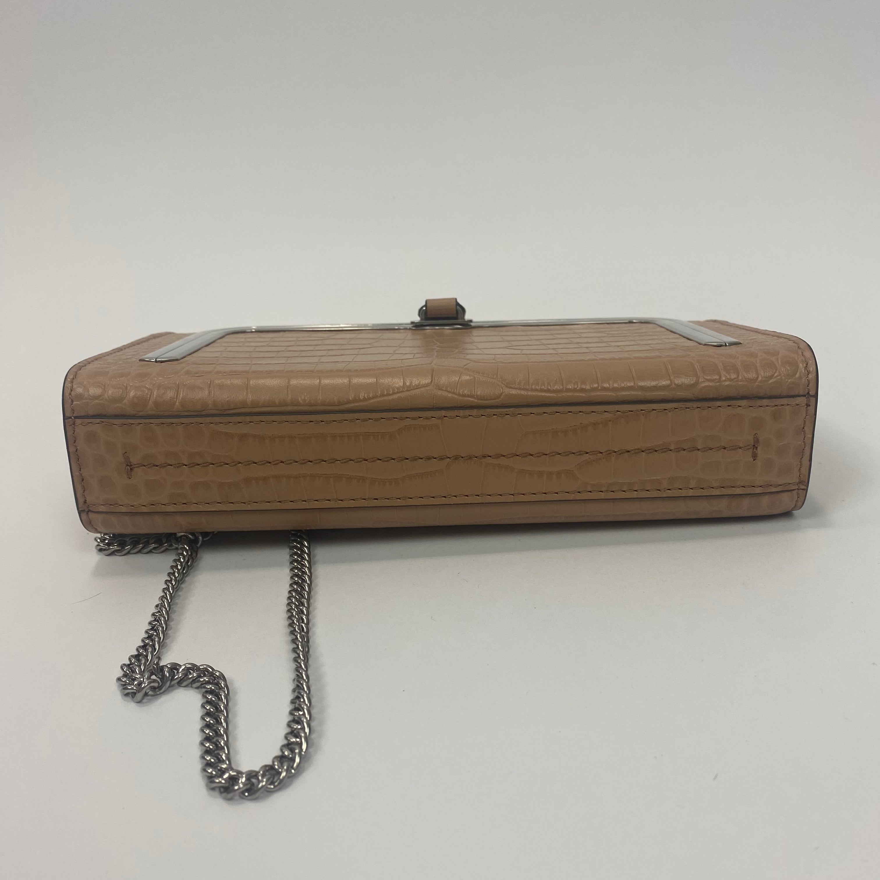 Anya Hindmarch Nude Leather Postbox Clutch/Shoulder Bag